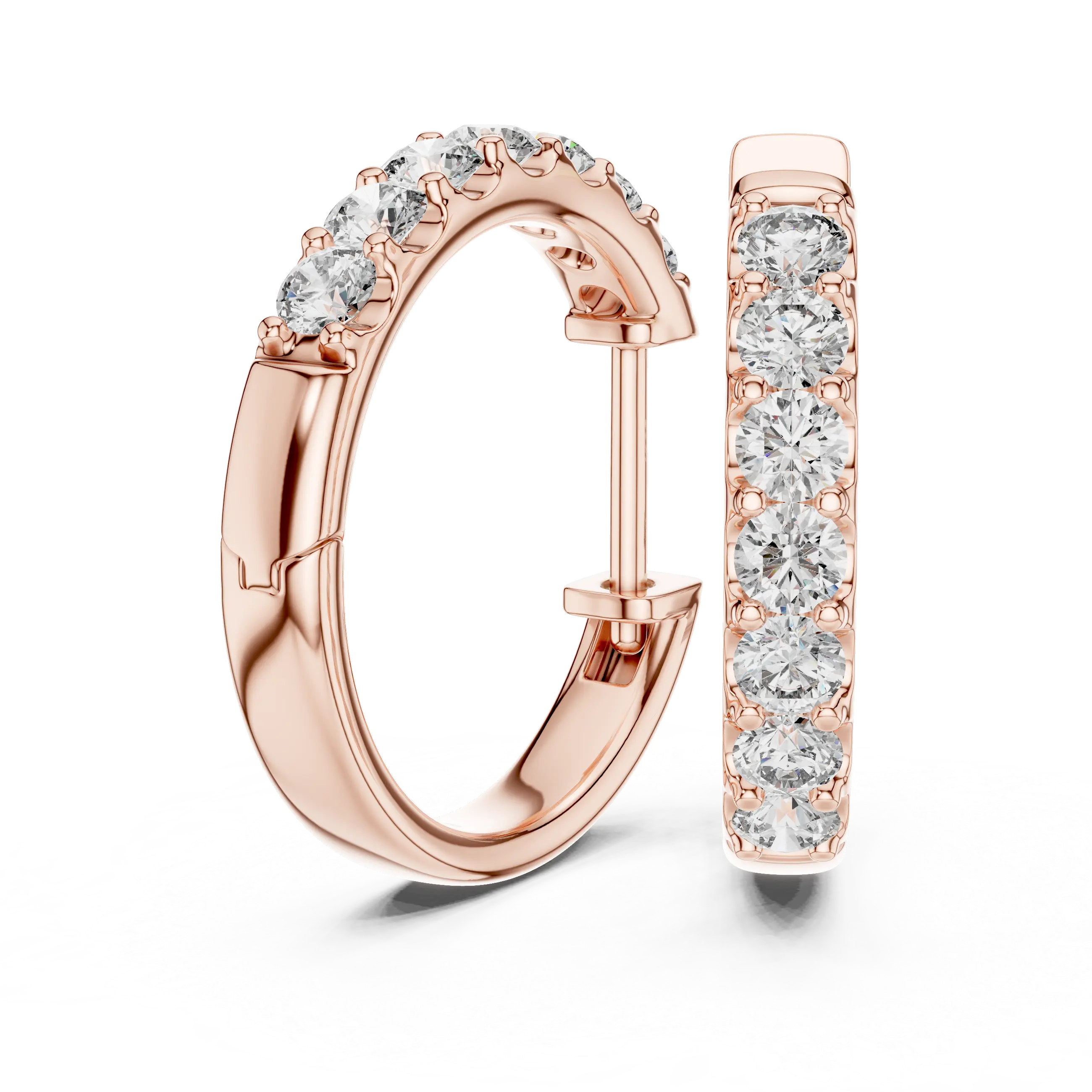 MJER15 - Classic Shared Prong Huggie Hoops