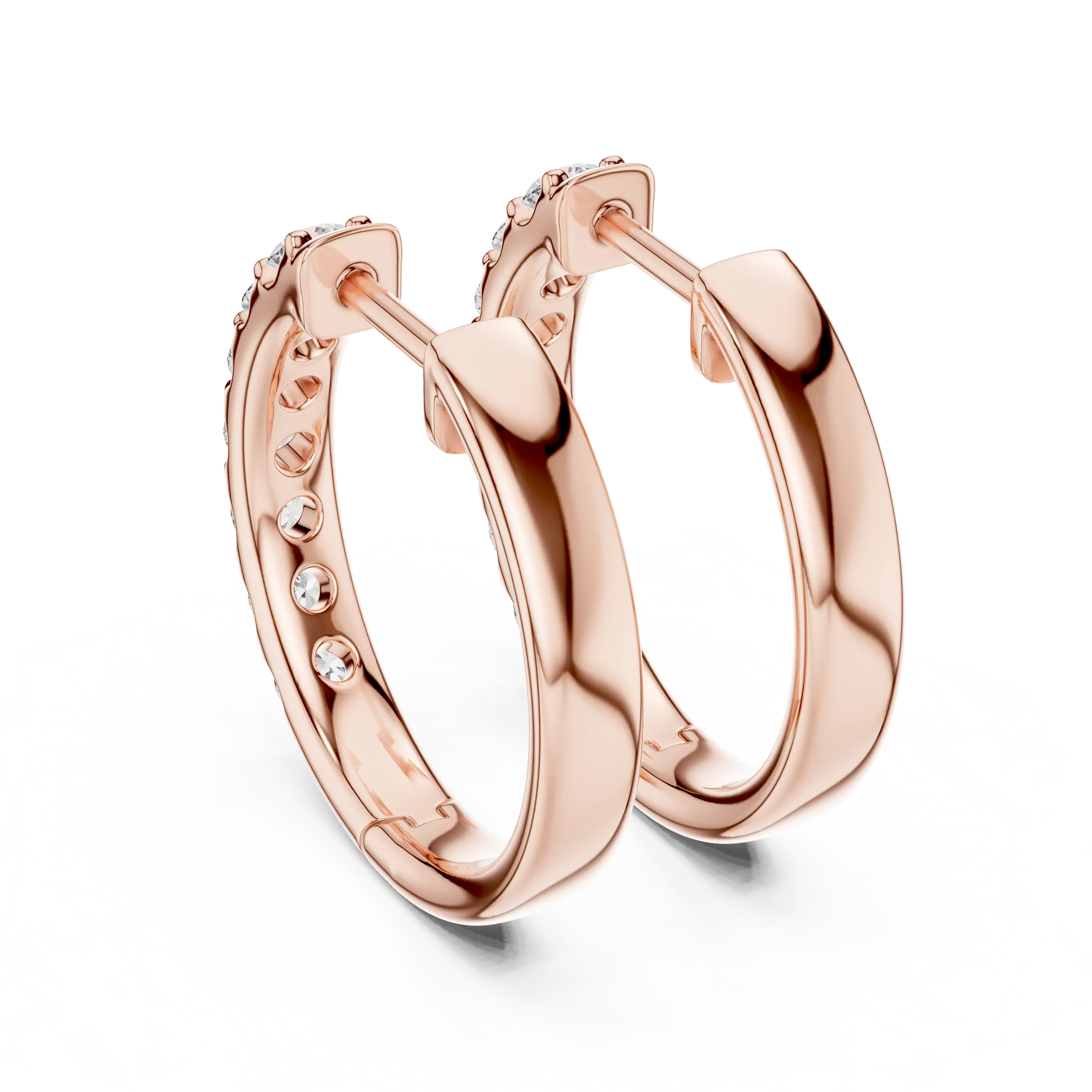 MJER15 - Classic Shared Prong Huggie Hoops