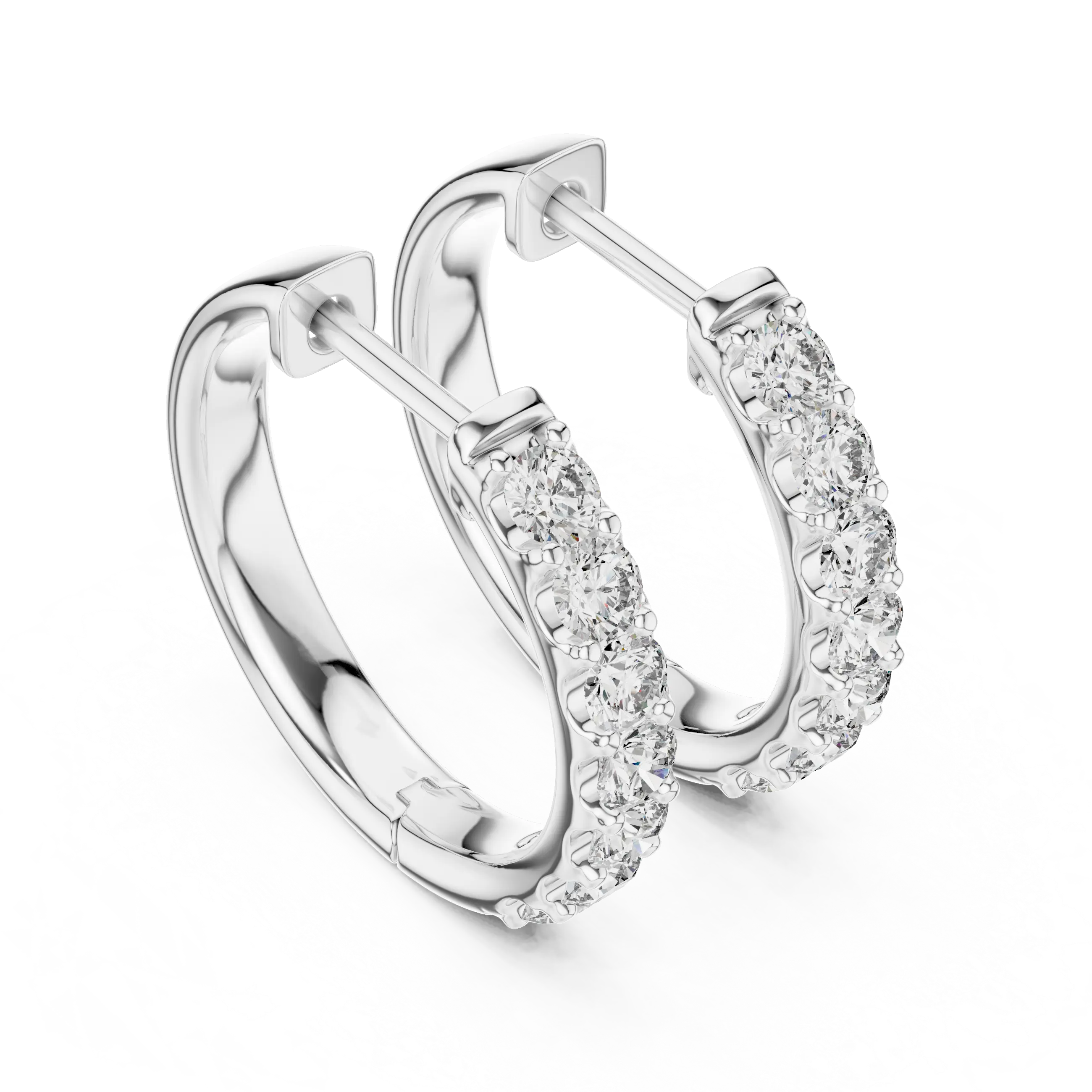 MJER15 - Classic Shared Prong Huggie Hoops