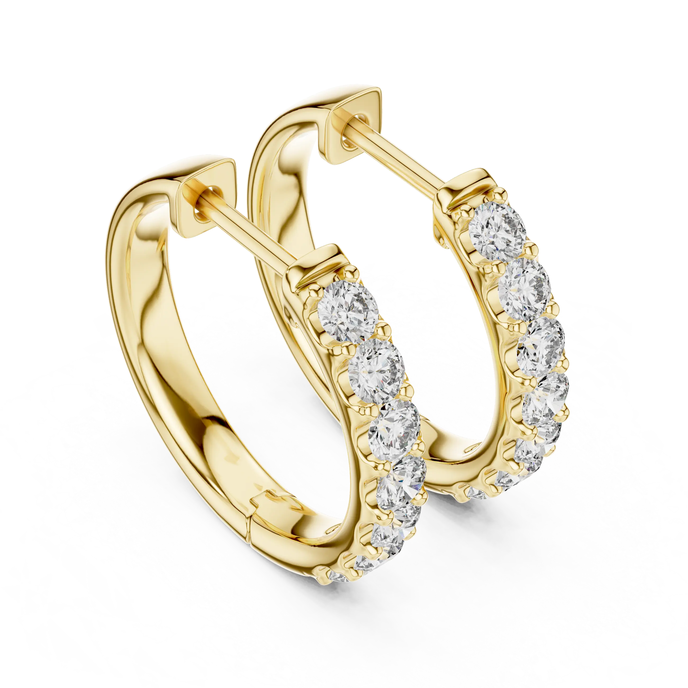 MJER15 - Classic Shared Prong Huggie Hoops