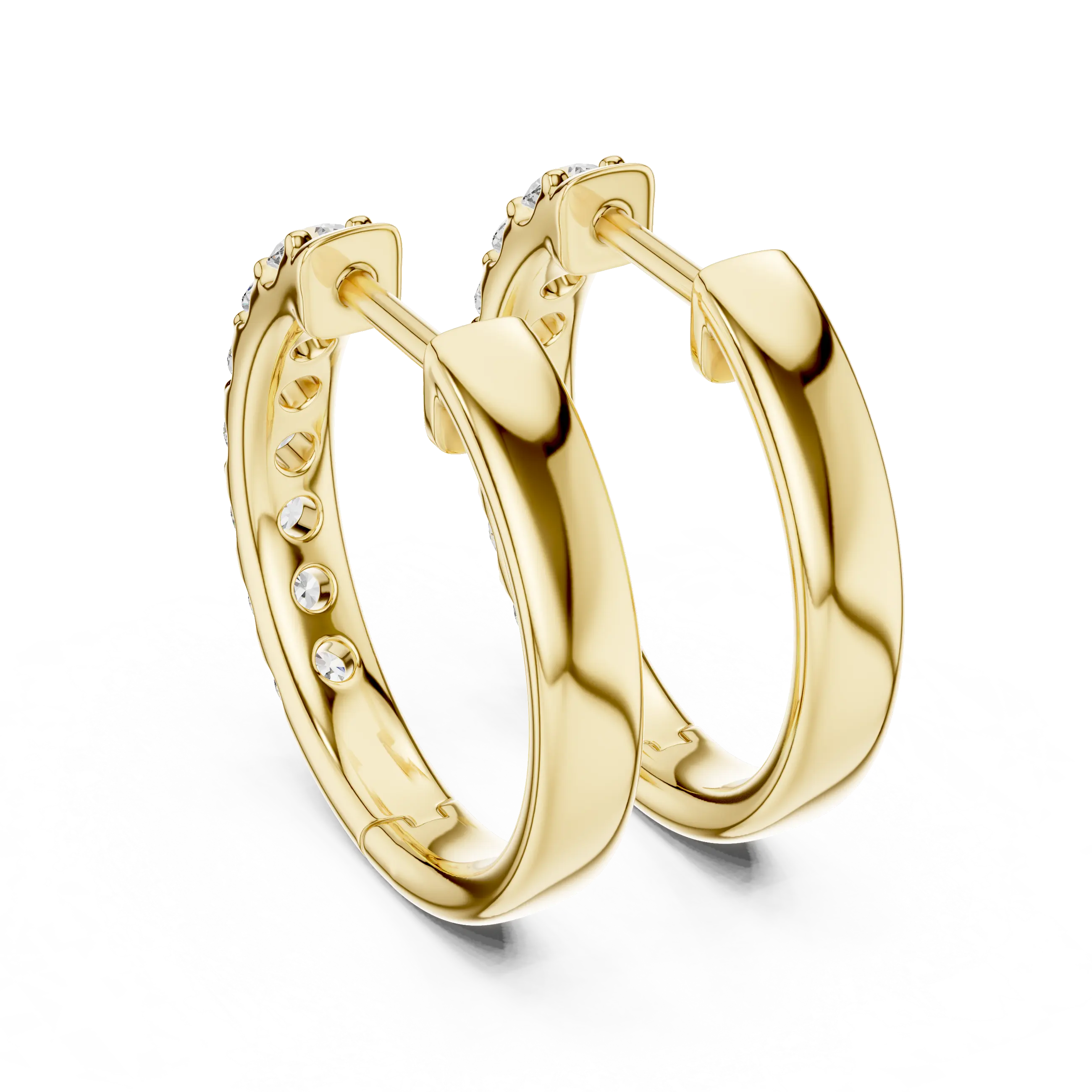 MJER15 - Classic Shared Prong Huggie Hoops
