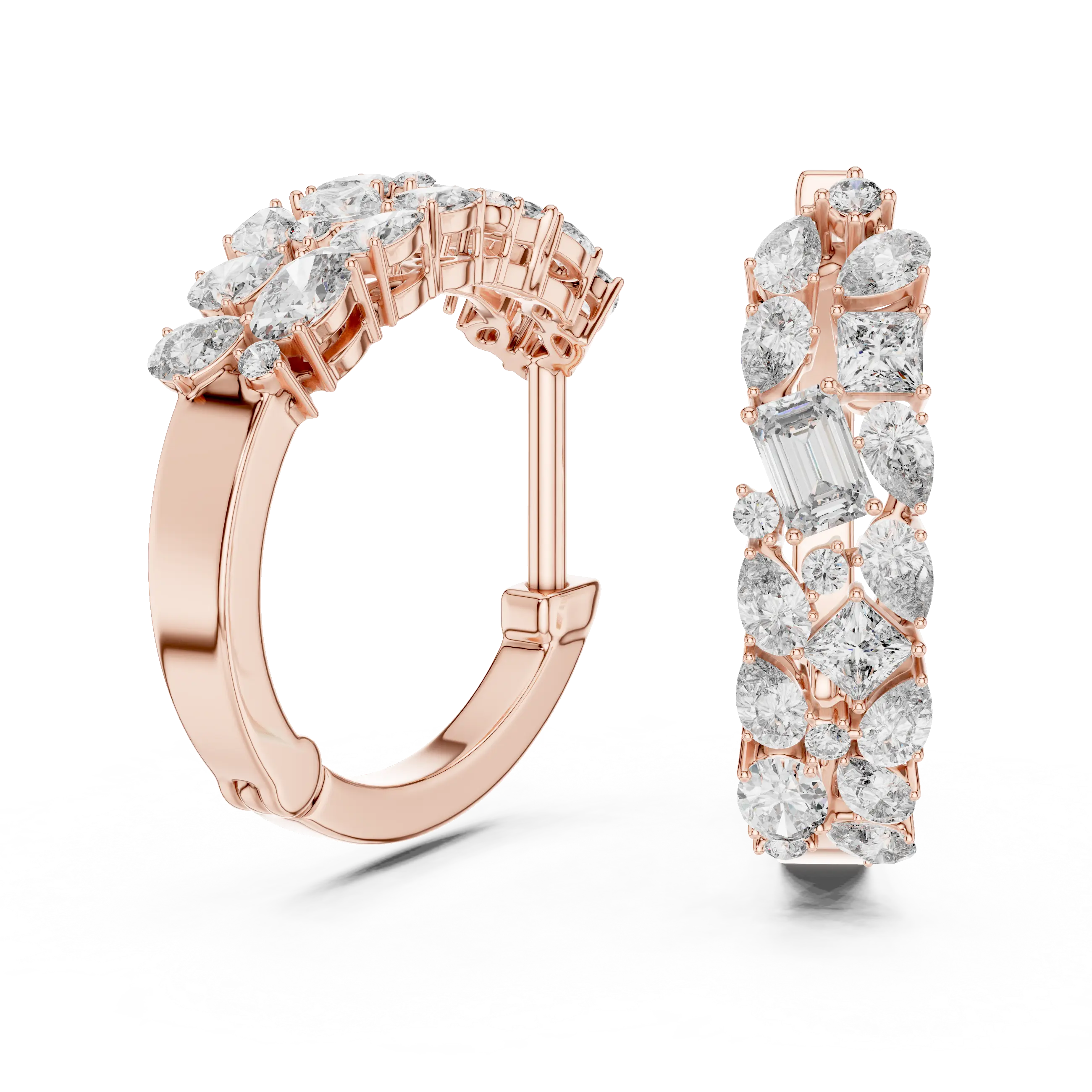 MJER17 - Multi Shape Mosaic Cluster Huggie Hoops
