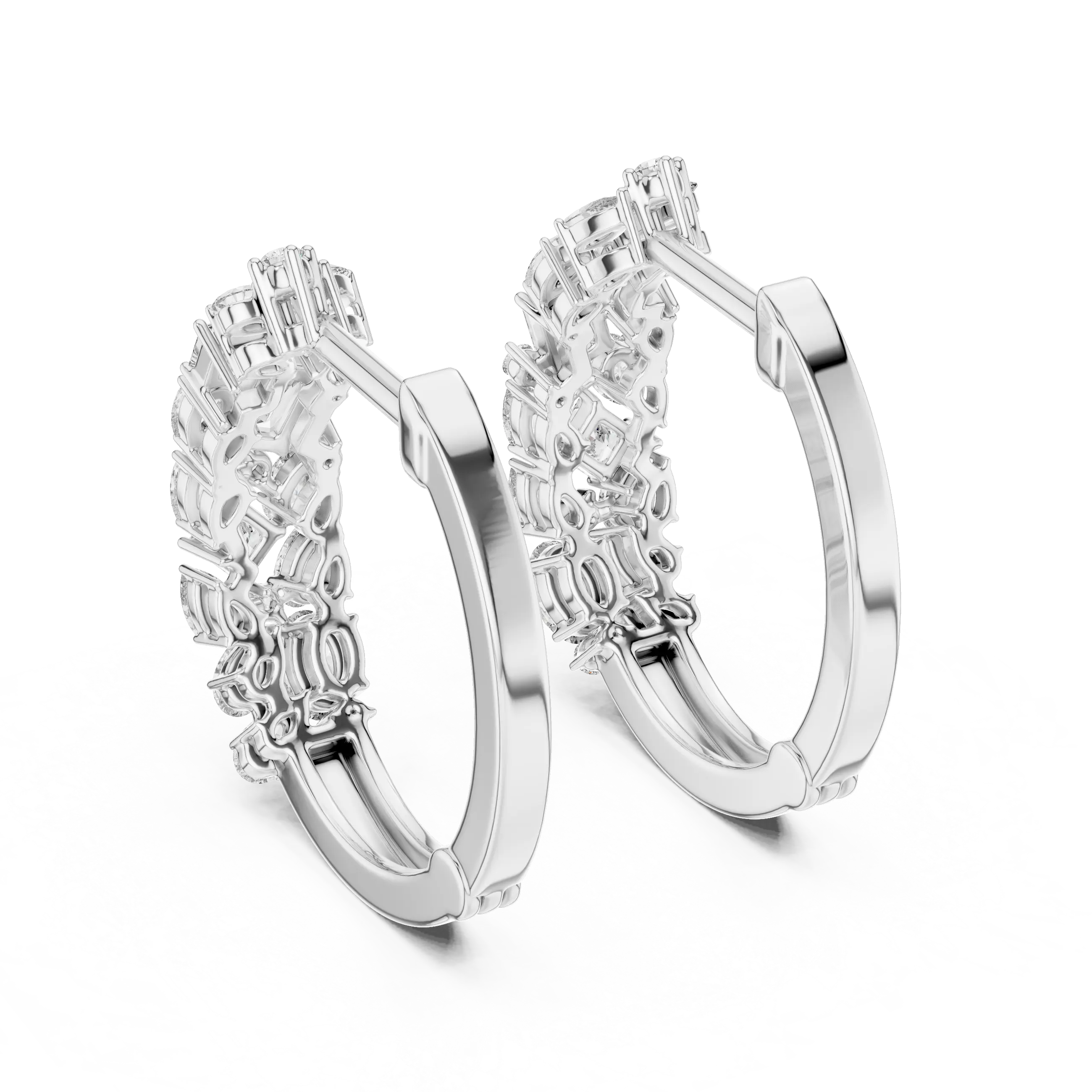 MJER17 - Multi Shape Mosaic Cluster Huggie Hoops