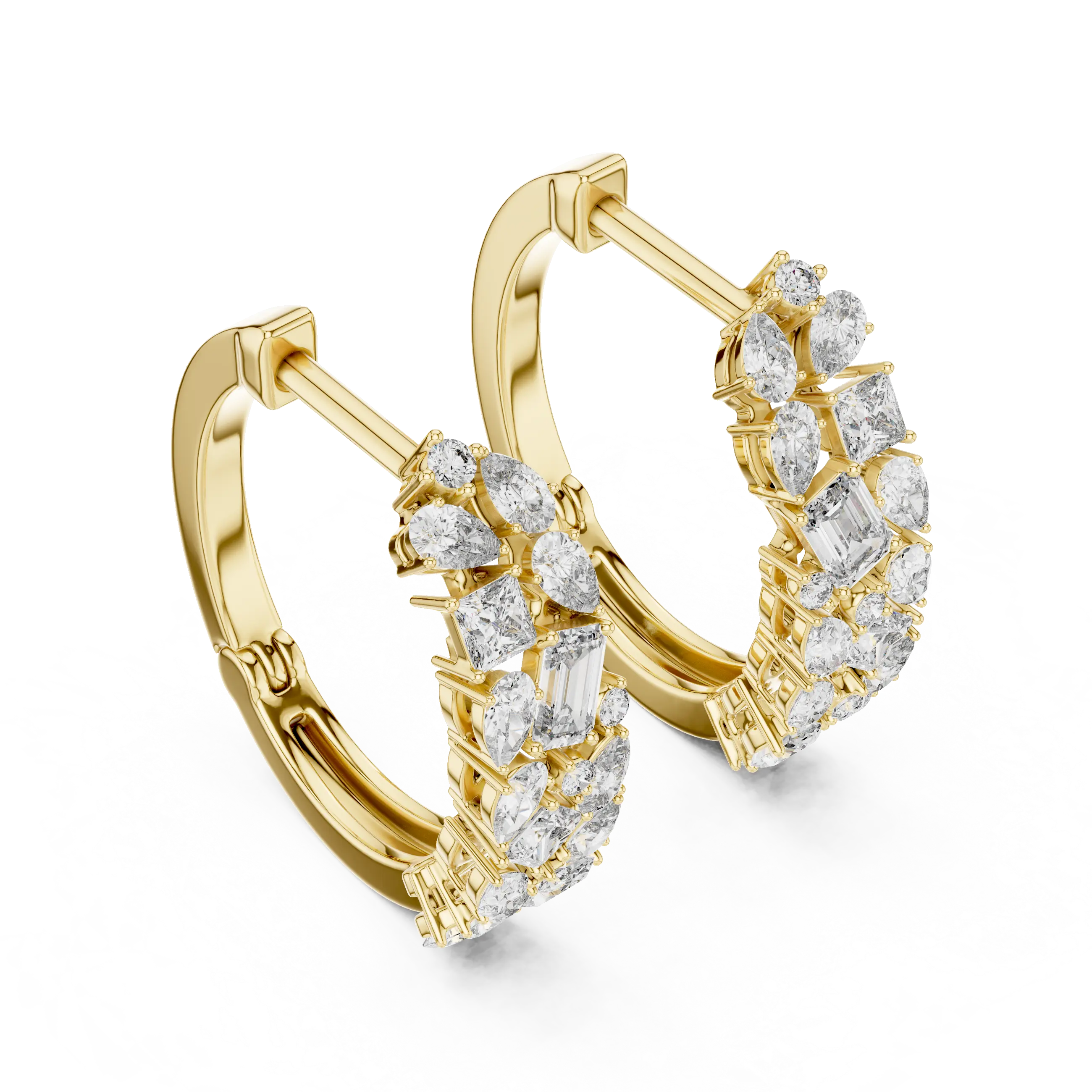 MJER17 - Multi Shape Mosaic Cluster Huggie Hoops