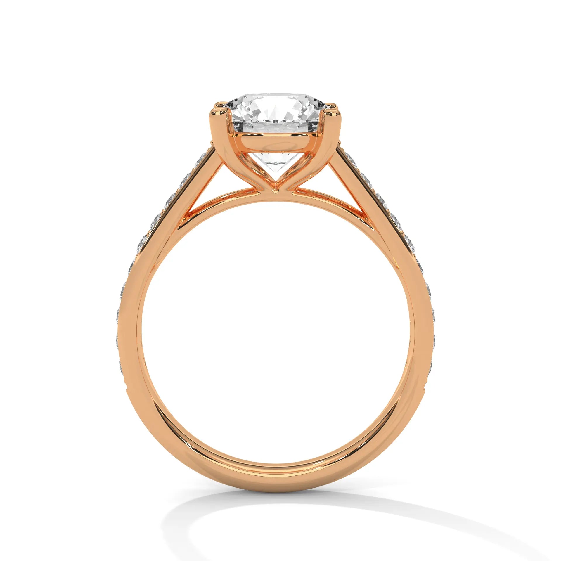 MJBS27 - Classic Brilliant Solitaire with Shimmering Band