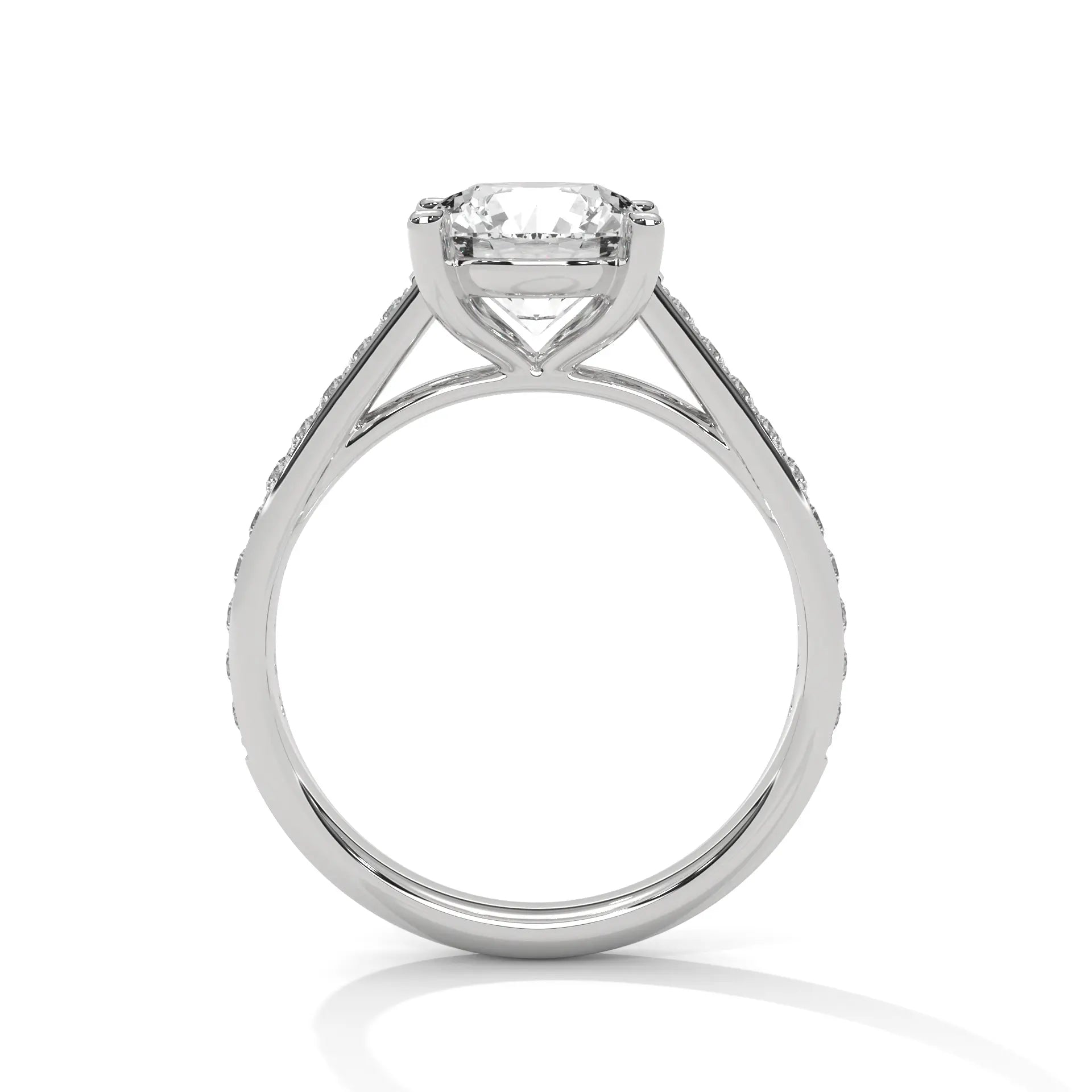 MJBS27 - Classic Brilliant Solitaire with Shimmering Band