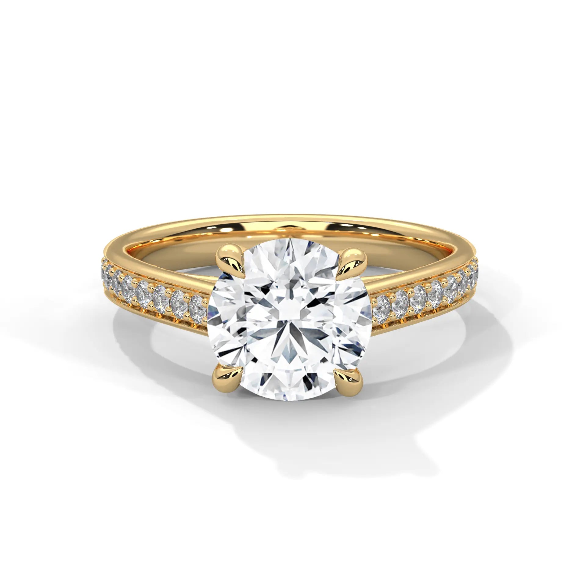 MJBS27 - Classic Brilliant Solitaire with Shimmering Band