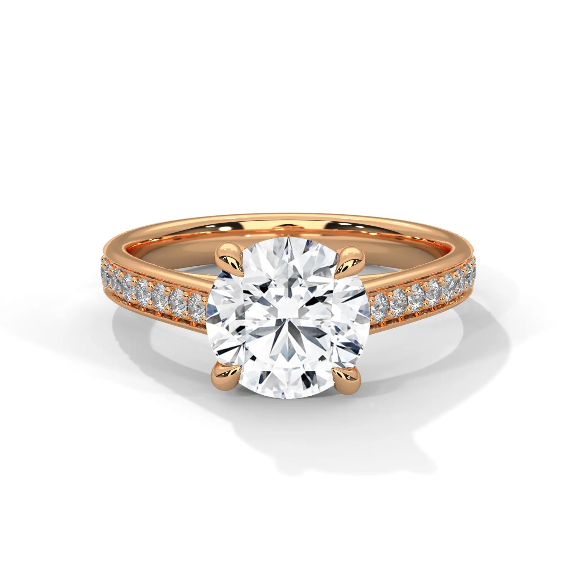 MJBS27 - Classic Brilliant Solitaire with Shimmering Band