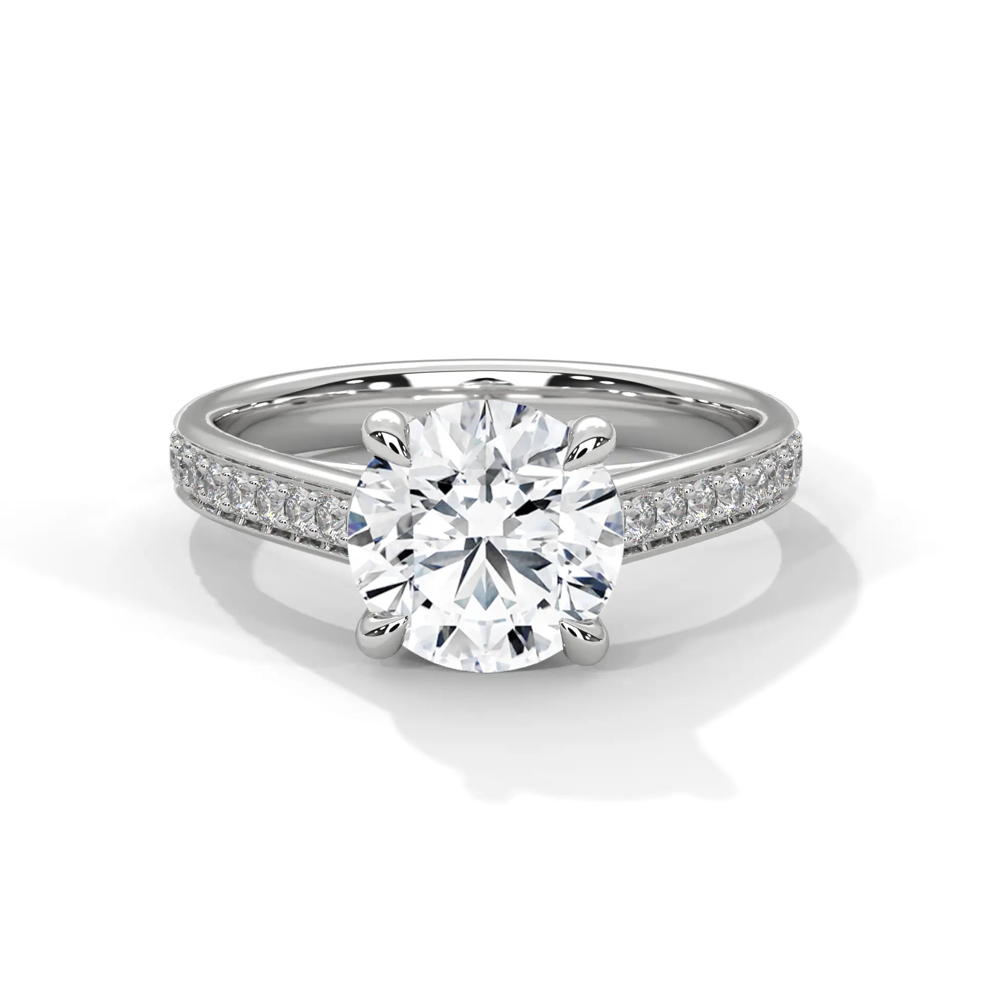 MJBS27 - Classic Brilliant Solitaire with Shimmering Band