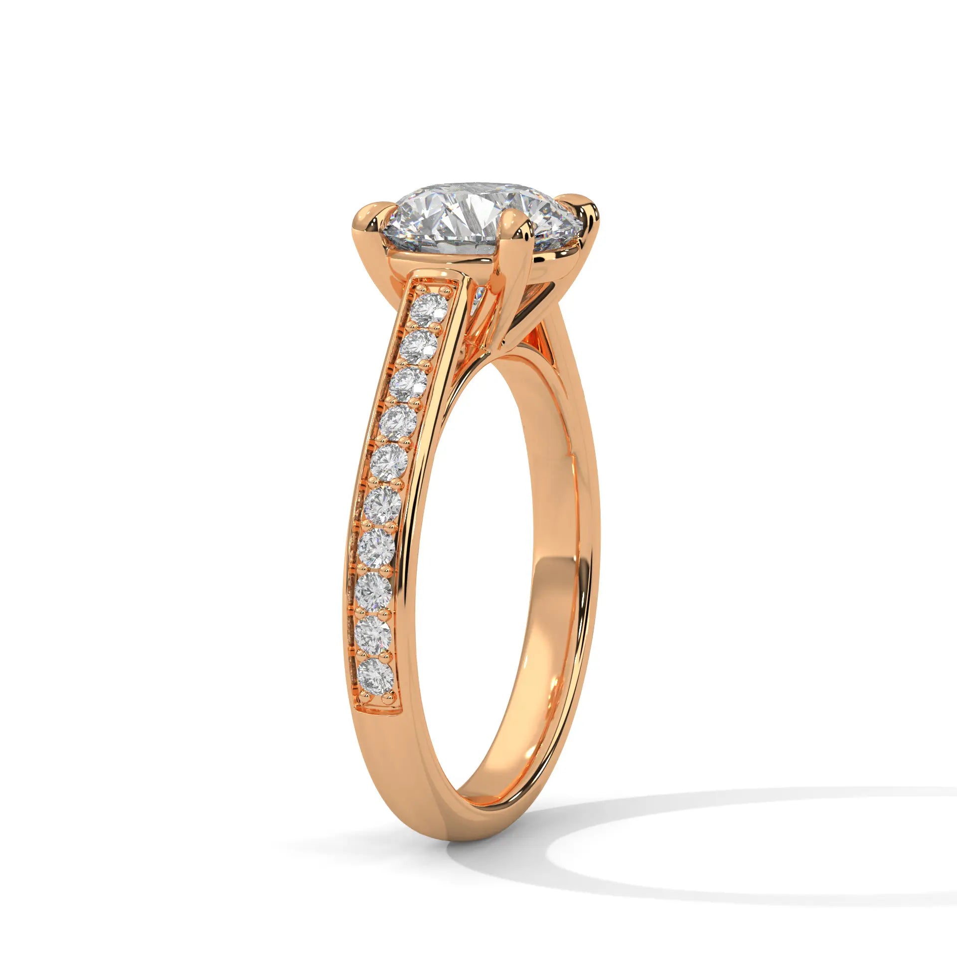 MJBS27 - Classic Brilliant Solitaire with Shimmering Band