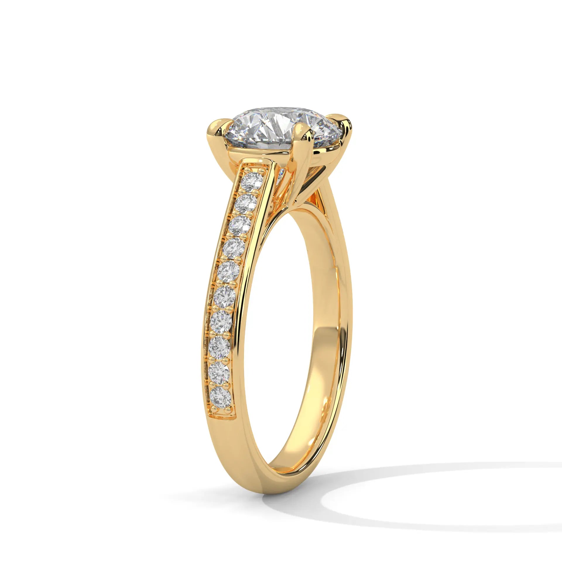 MJBS27 - Classic Brilliant Solitaire with Shimmering Band