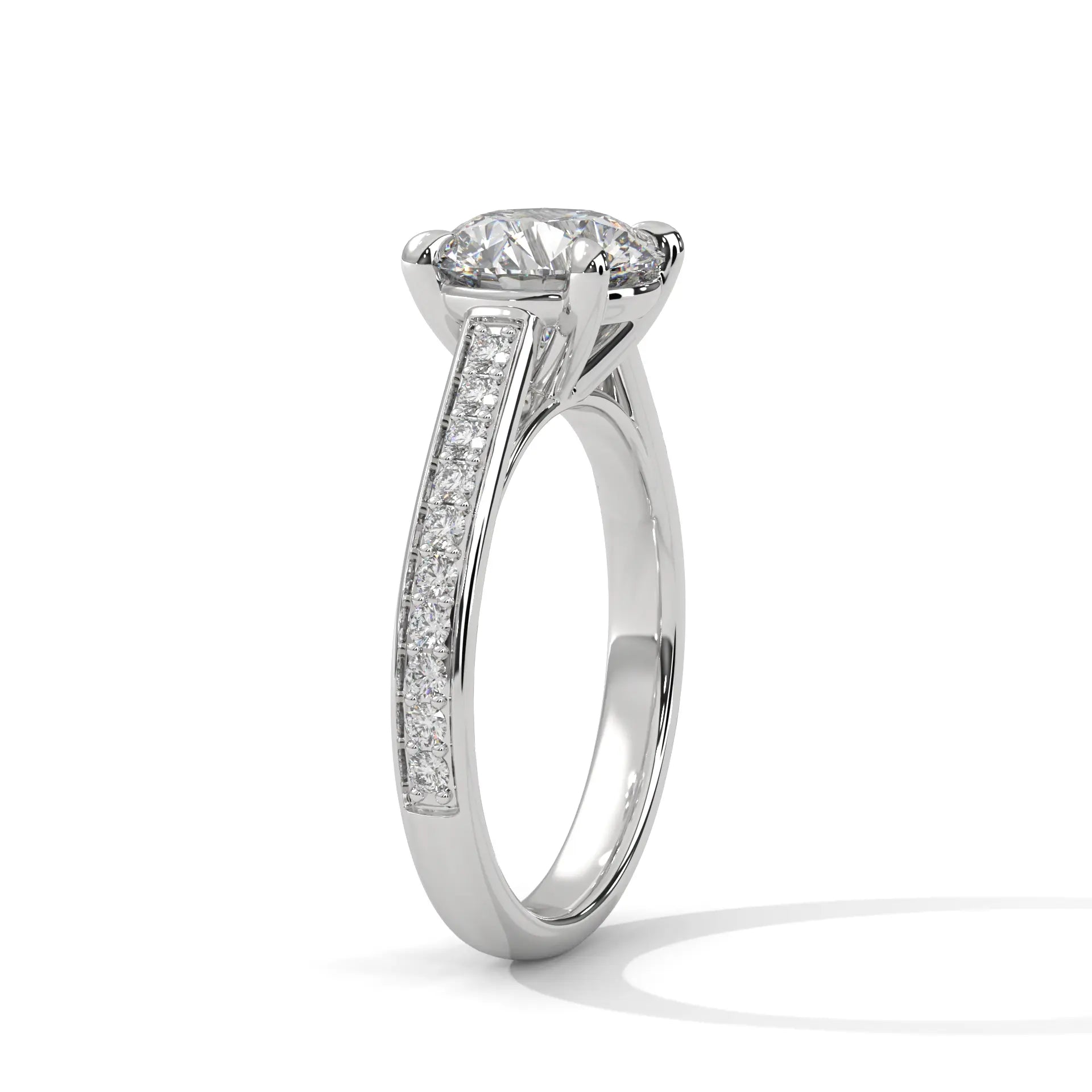 MJBS27 - Classic Brilliant Solitaire with Shimmering Band