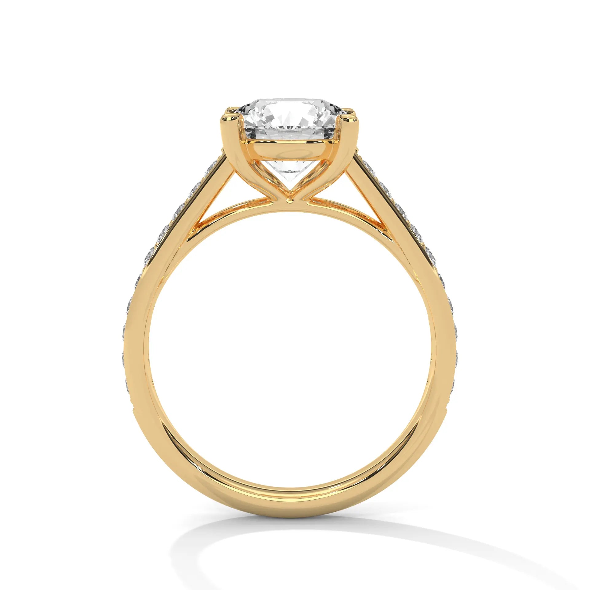 MJBS27 - Classic Brilliant Solitaire with Shimmering Band