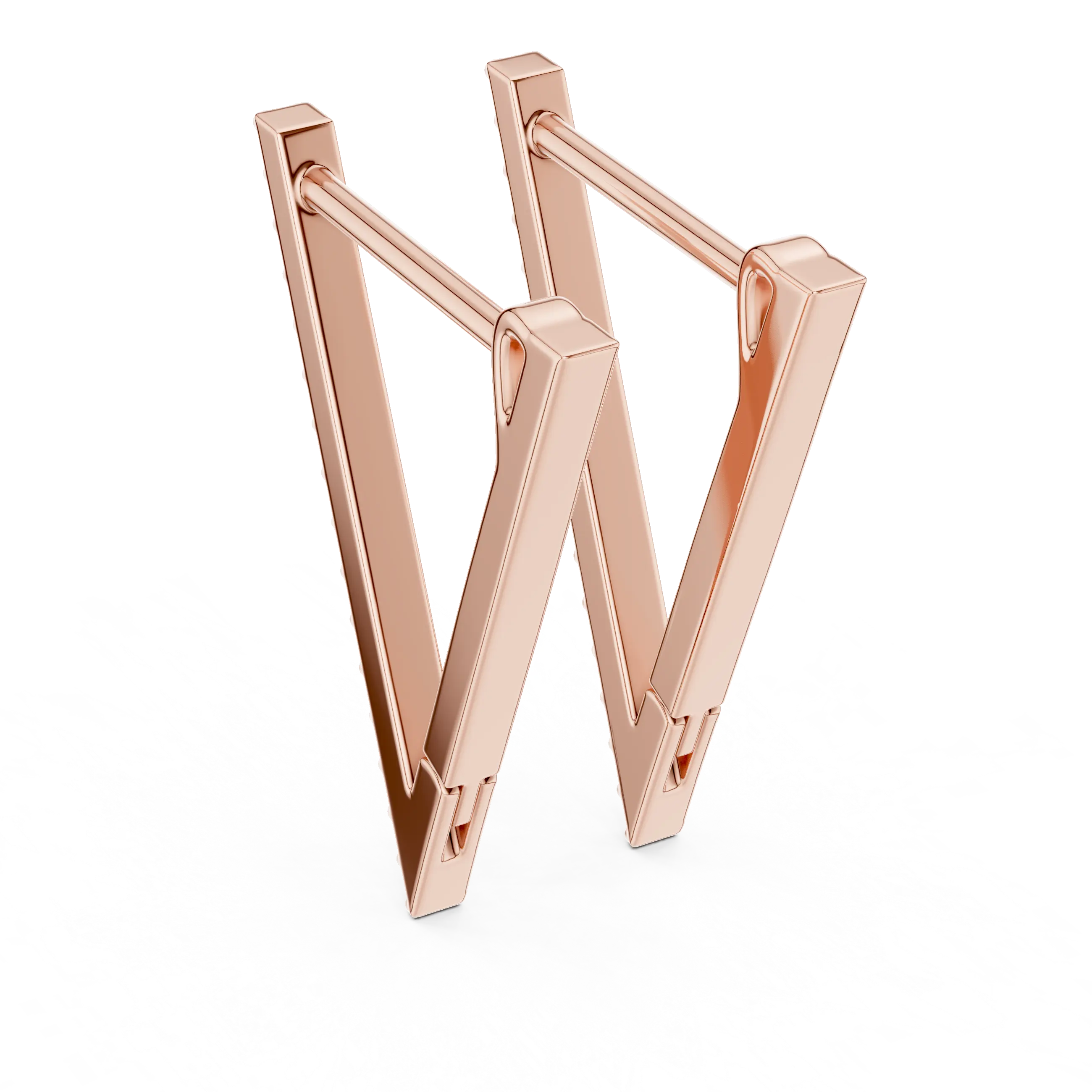 MJER19 - Triangular Pavé Geometric Hoop Earrings