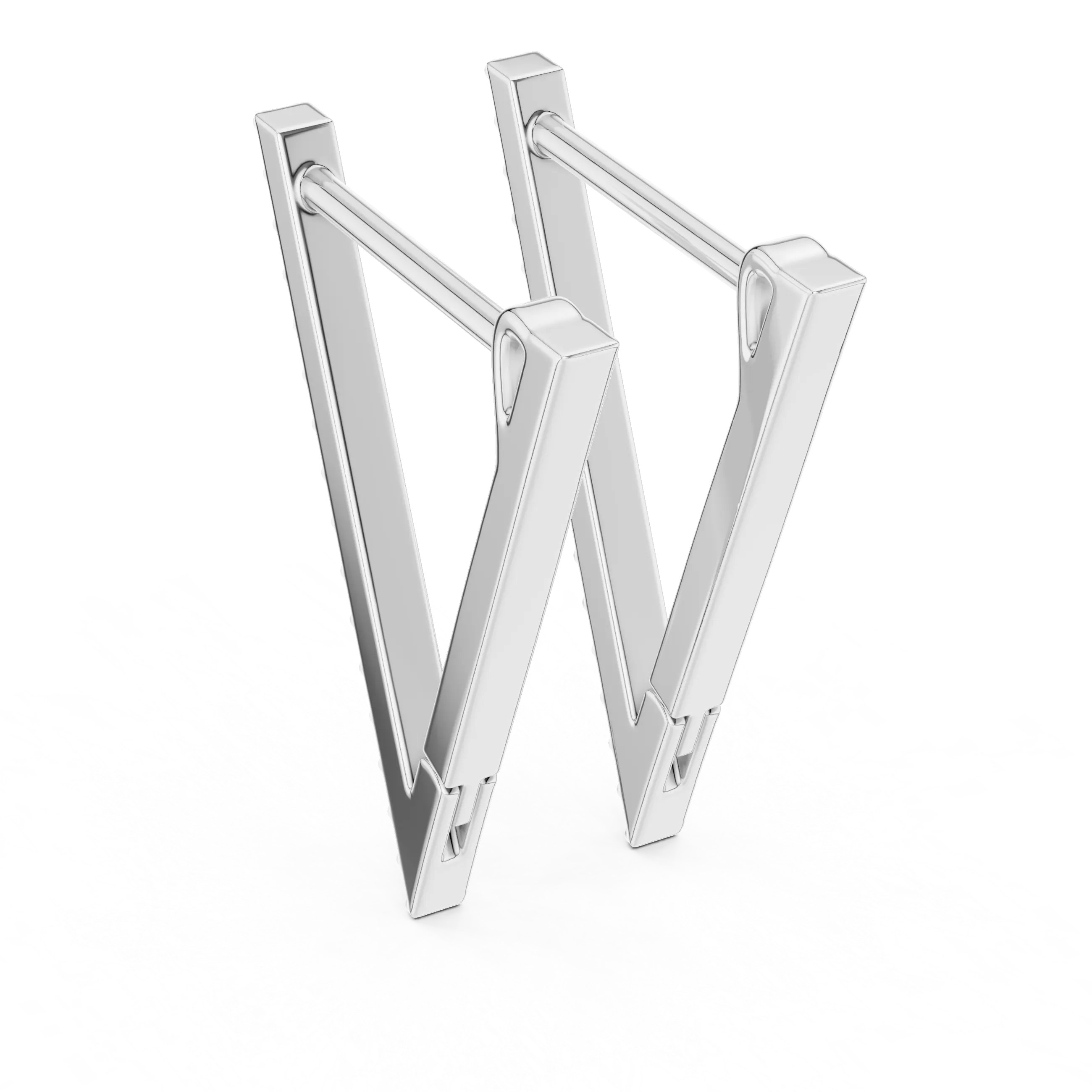 MJER19 - Triangular Pavé Geometric Hoop Earrings