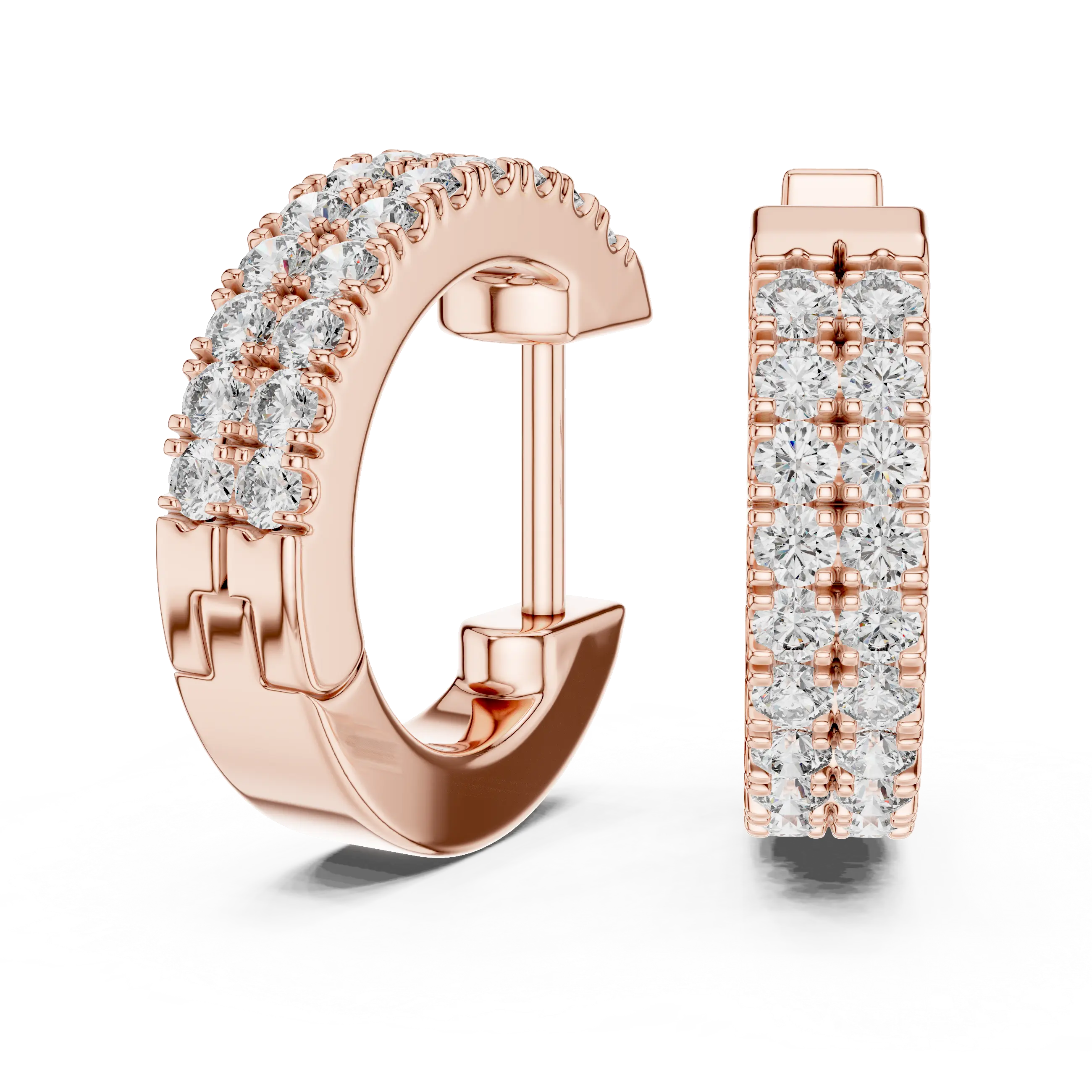 MJER22 - Double Row Pavé Huggie Earrings