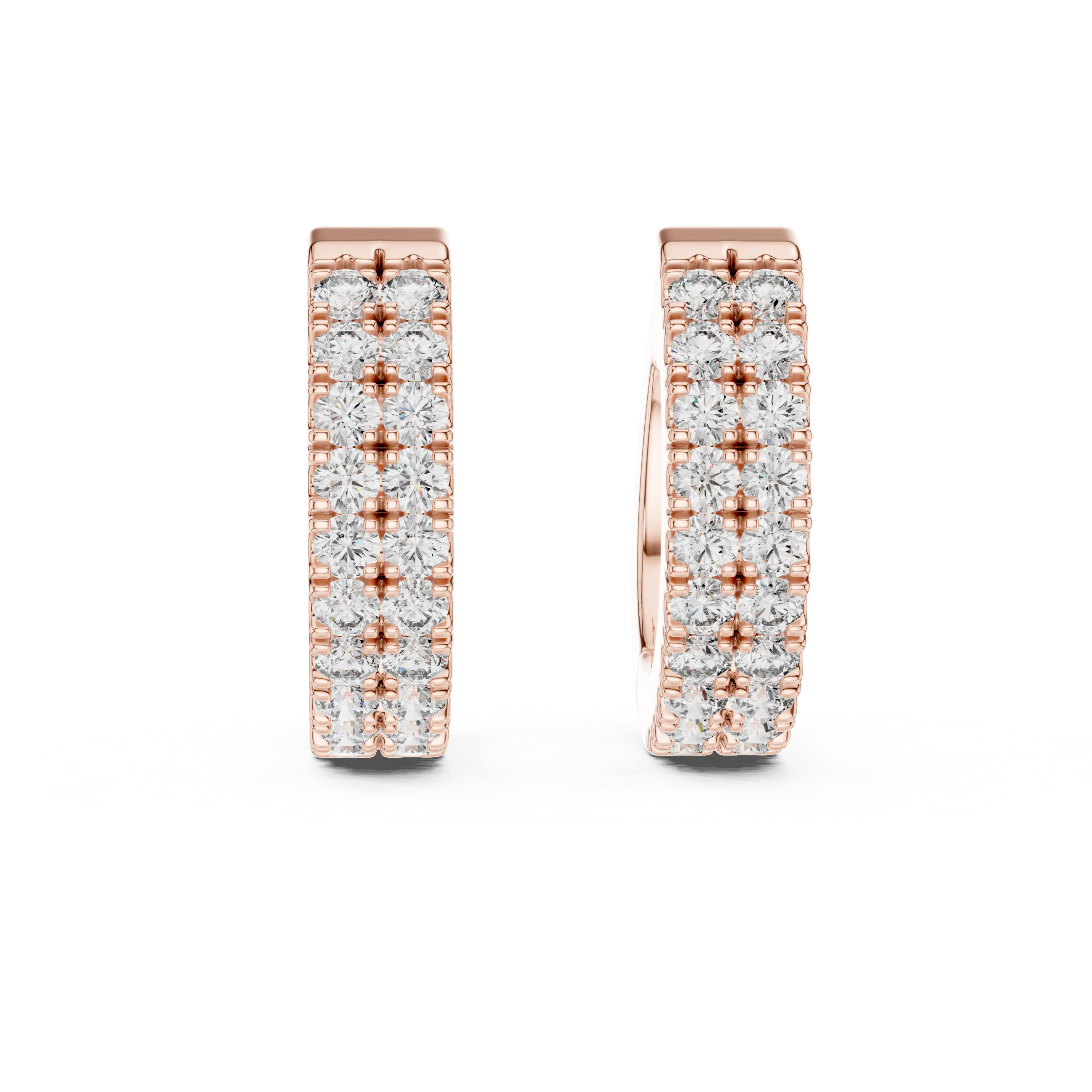 MJER22 - Double Row Pavé Huggie Earrings