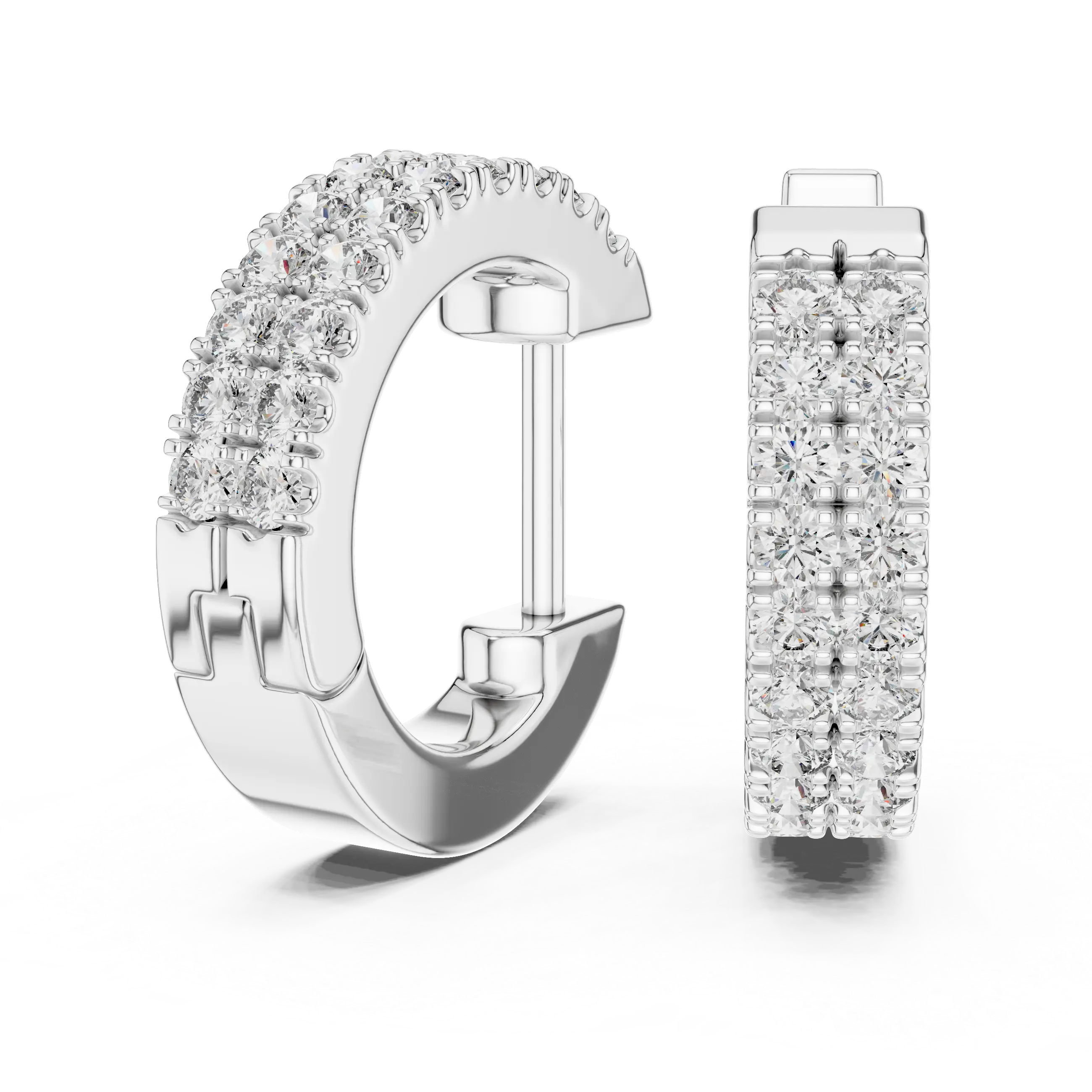 MJER22 - Double Row Pavé Huggie Earrings
