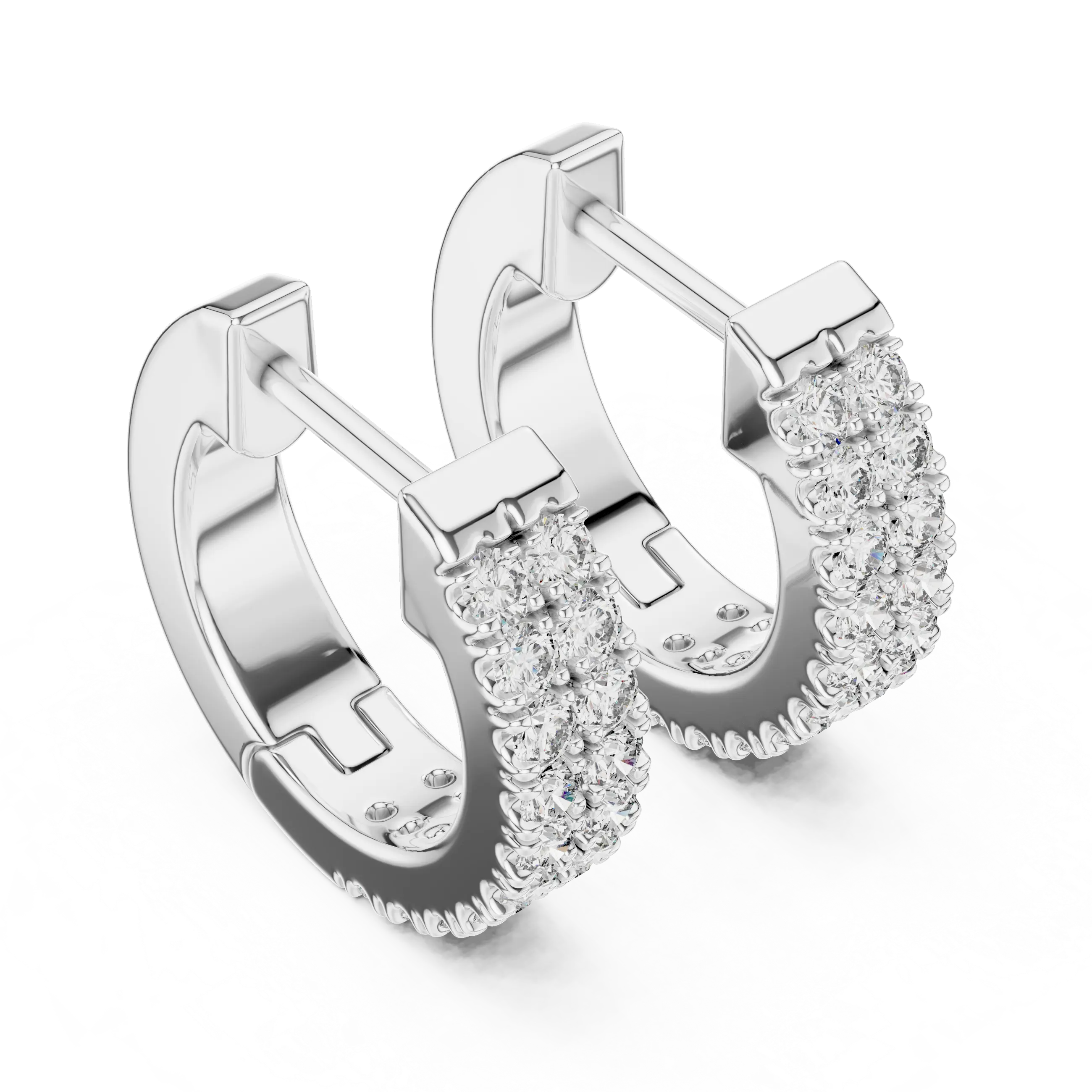 MJER22 - Double Row Pavé Huggie Earrings