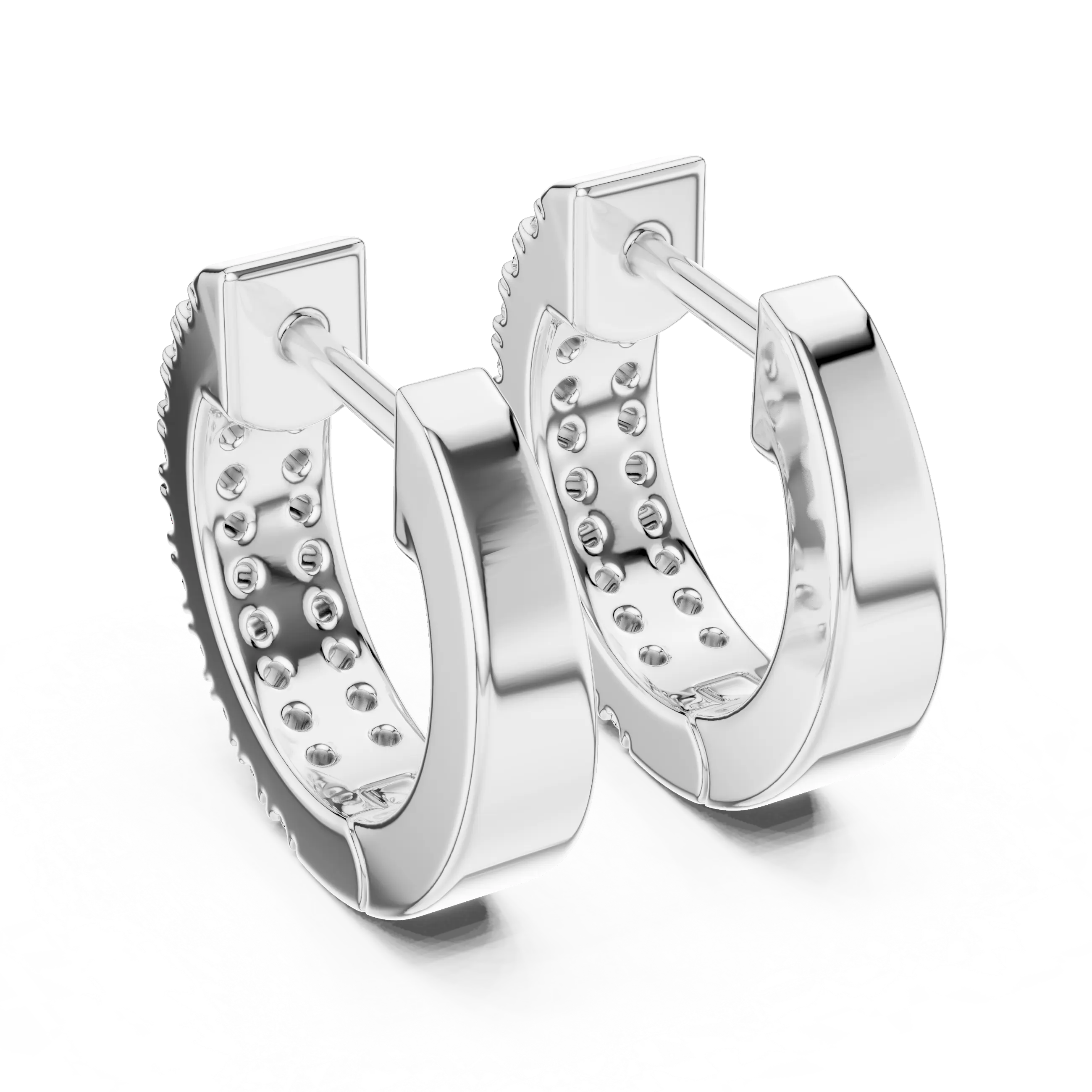 MJER22 - Double Row Pavé Huggie Earrings