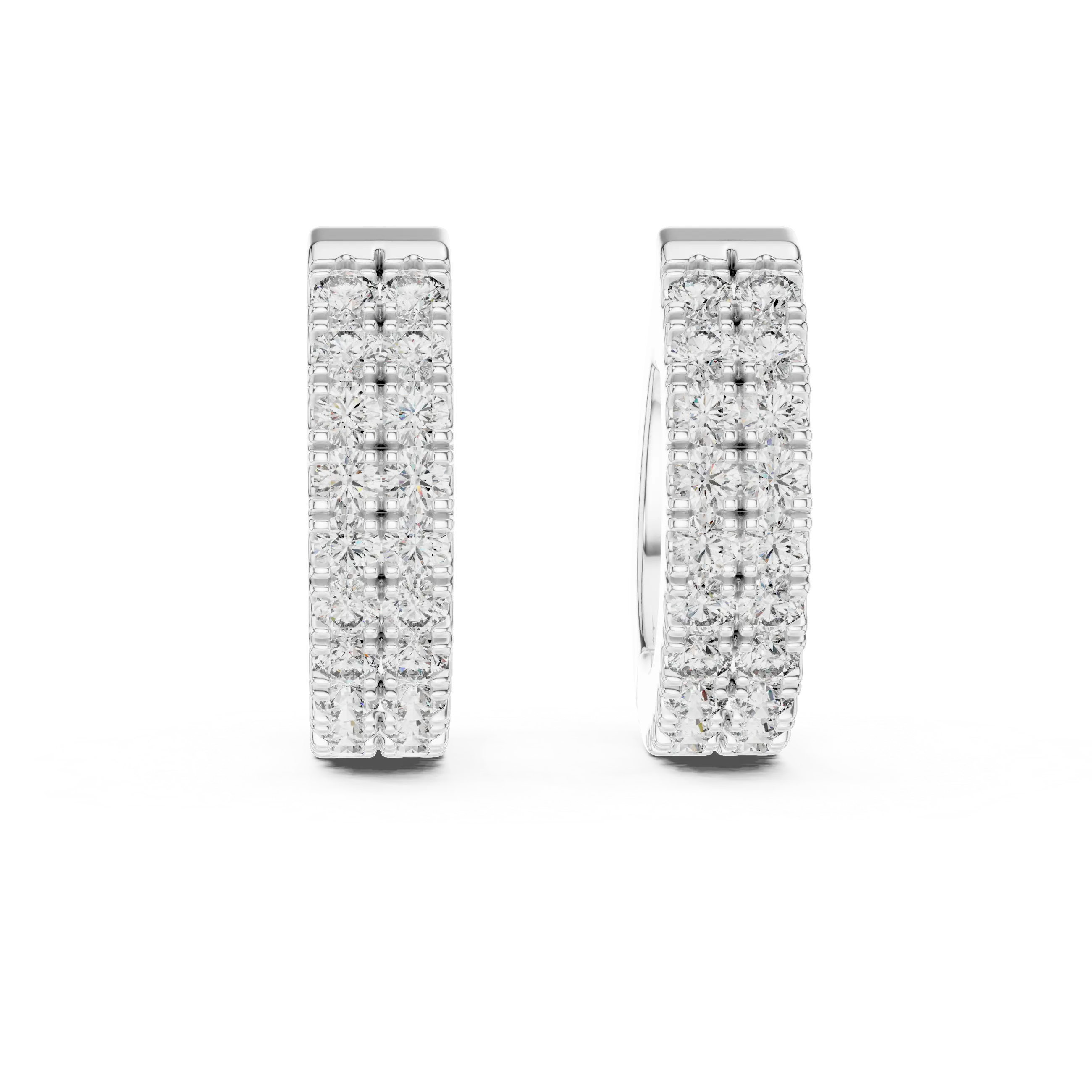 MJER22 - Double Row Pavé Huggie Earrings