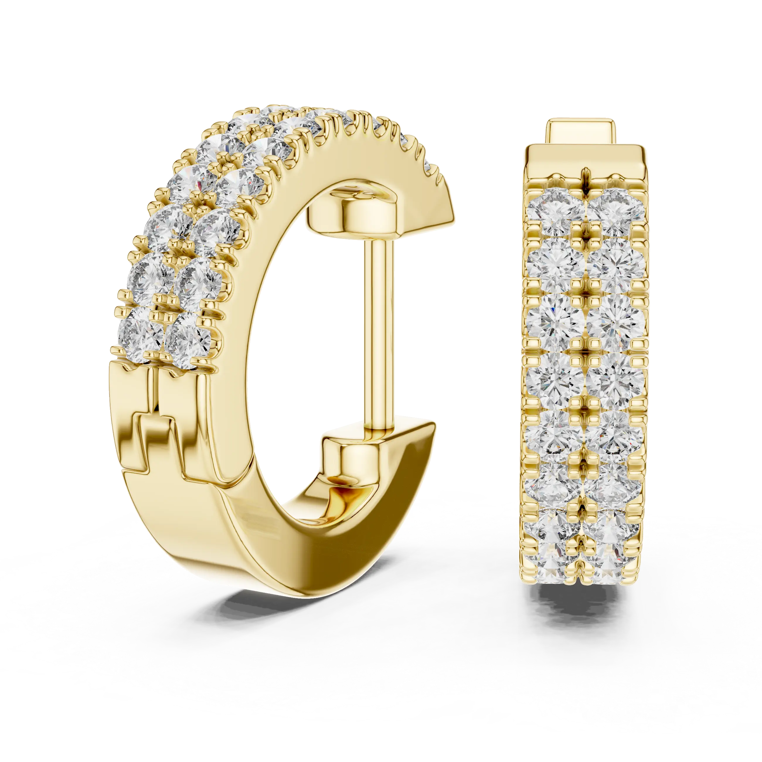 MJER22 - Double Row Pavé Huggie Earrings
