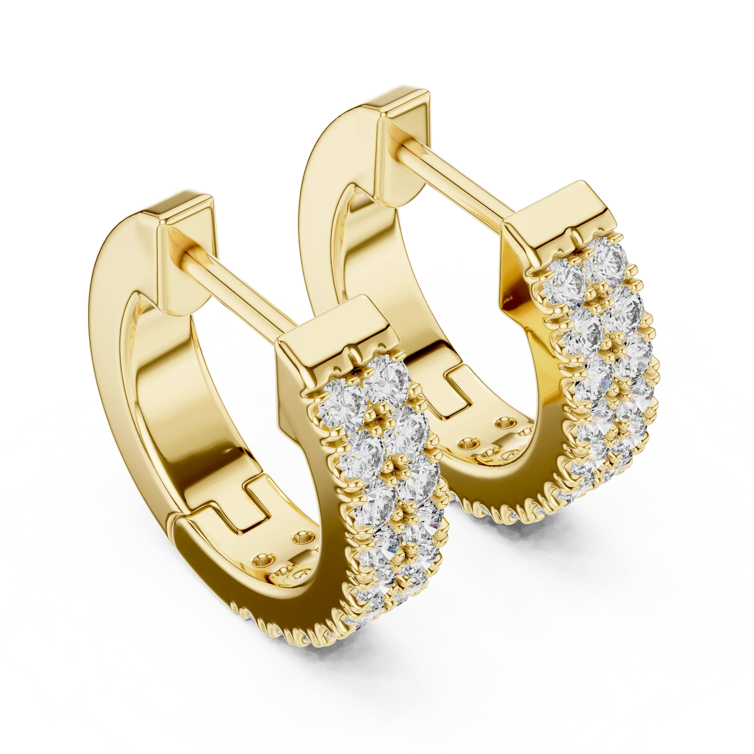 MJER22 - Double Row Pavé Huggie Earrings