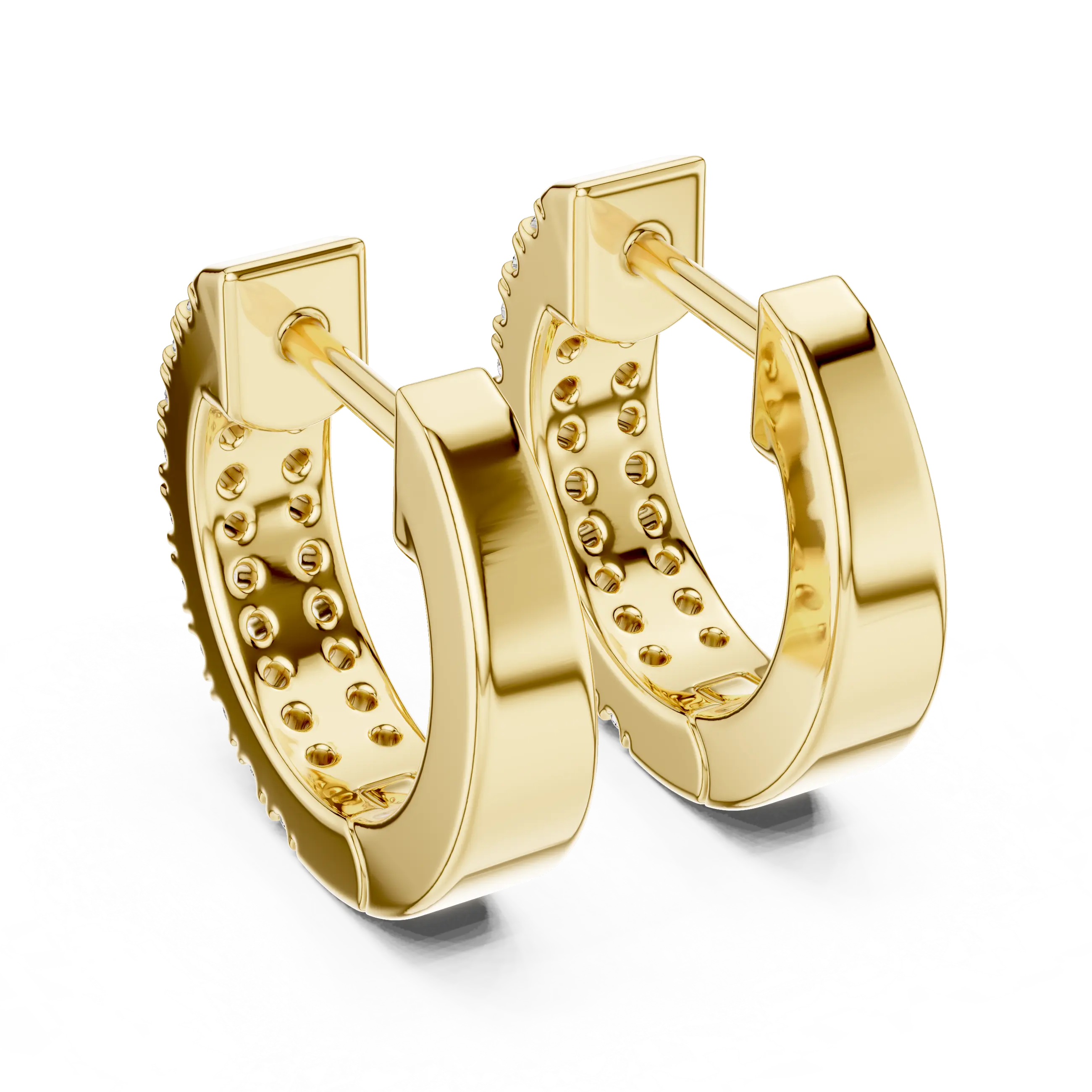 MJER22 - Double Row Pavé Huggie Earrings