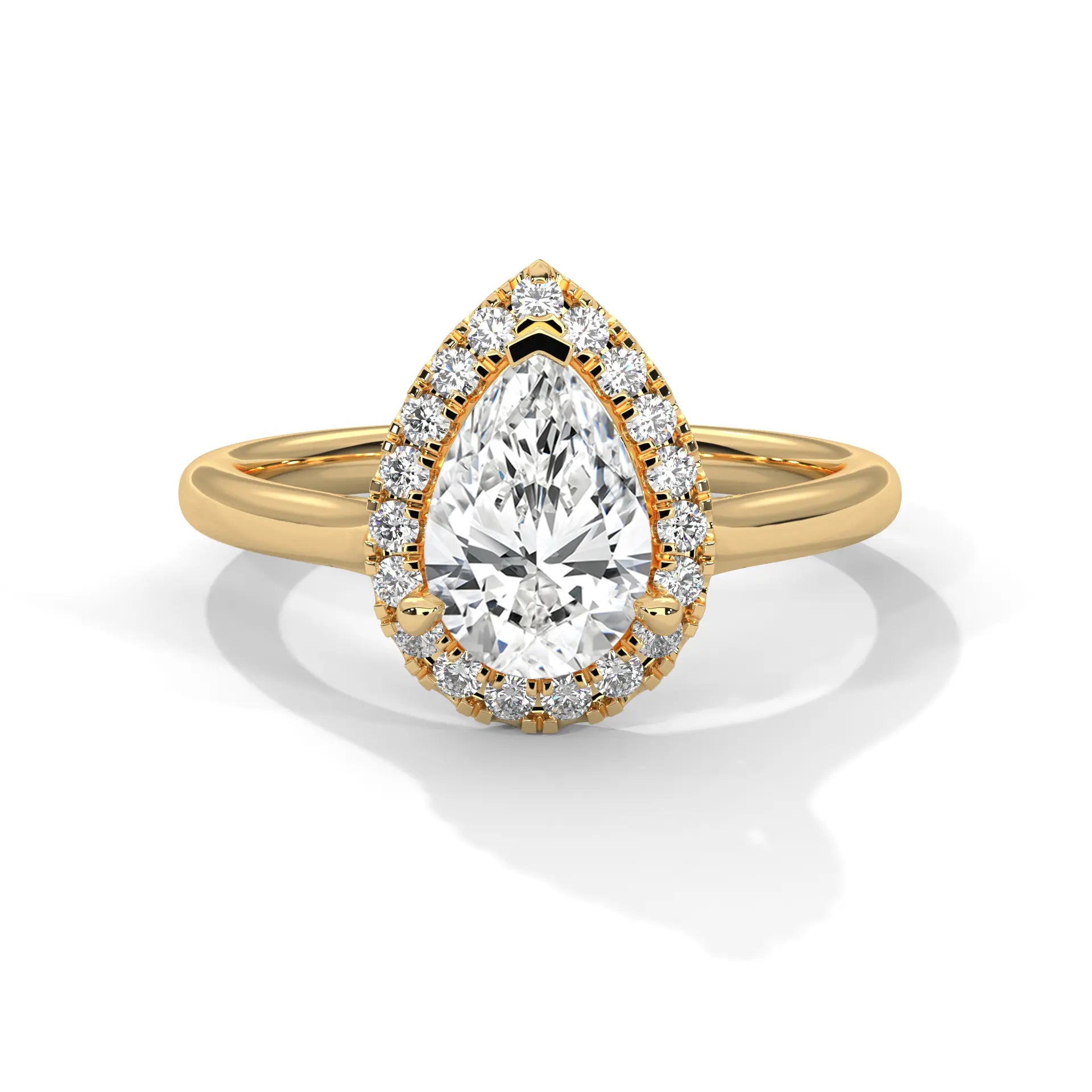MJBS28 - Teardrop Silhouette Solitaire with Shimmering Frame