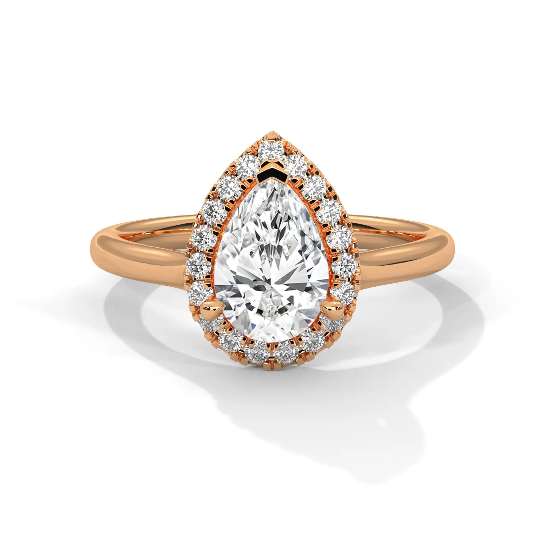 MJBS28 - Teardrop Silhouette Solitaire with Shimmering Frame