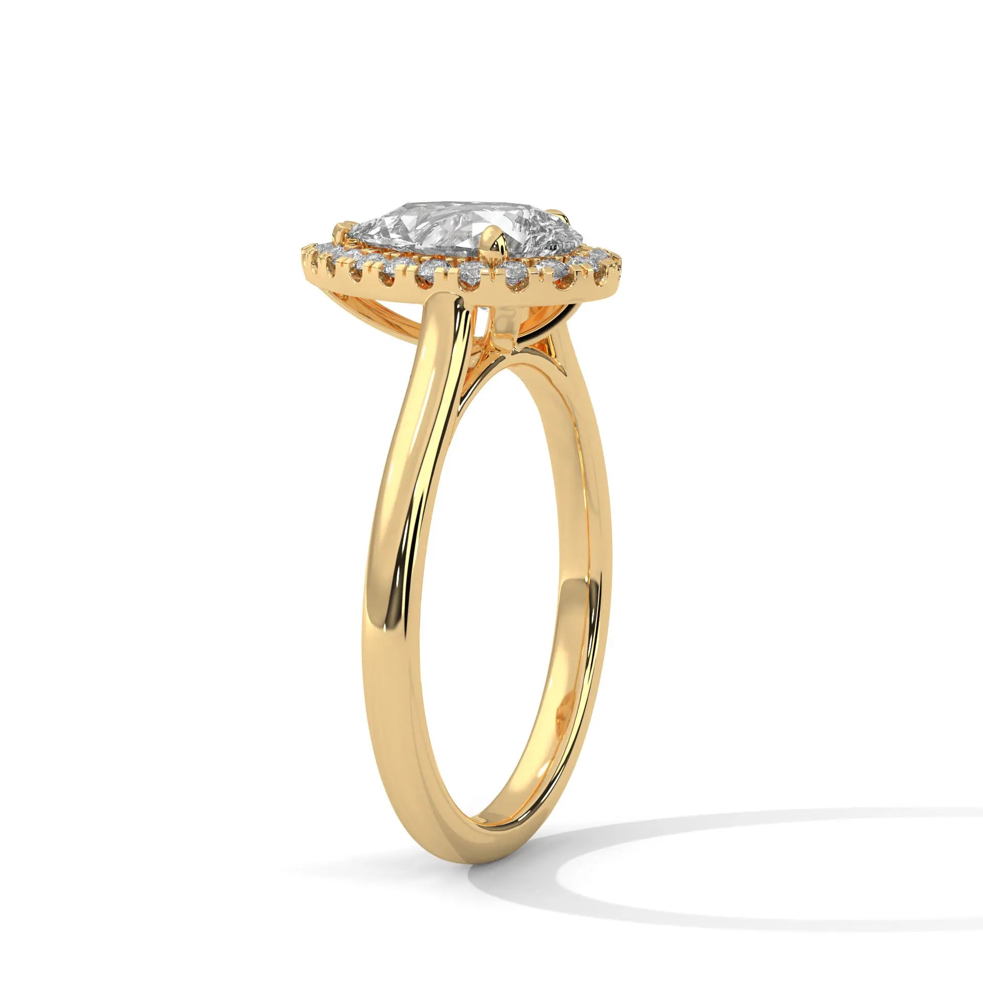 MJBS28 - Teardrop Silhouette Solitaire with Shimmering Frame