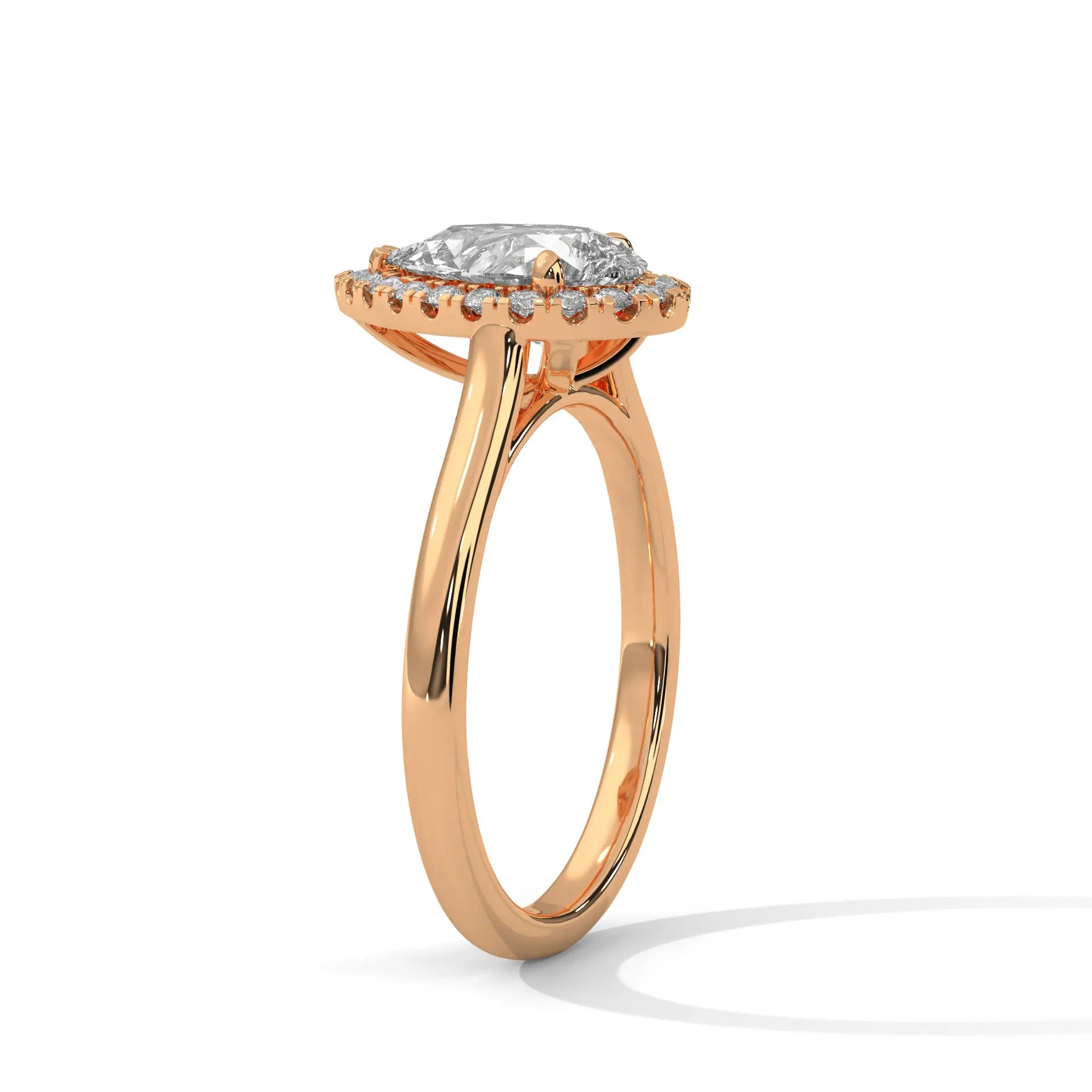 MJBS28 - Teardrop Silhouette Solitaire with Shimmering Frame