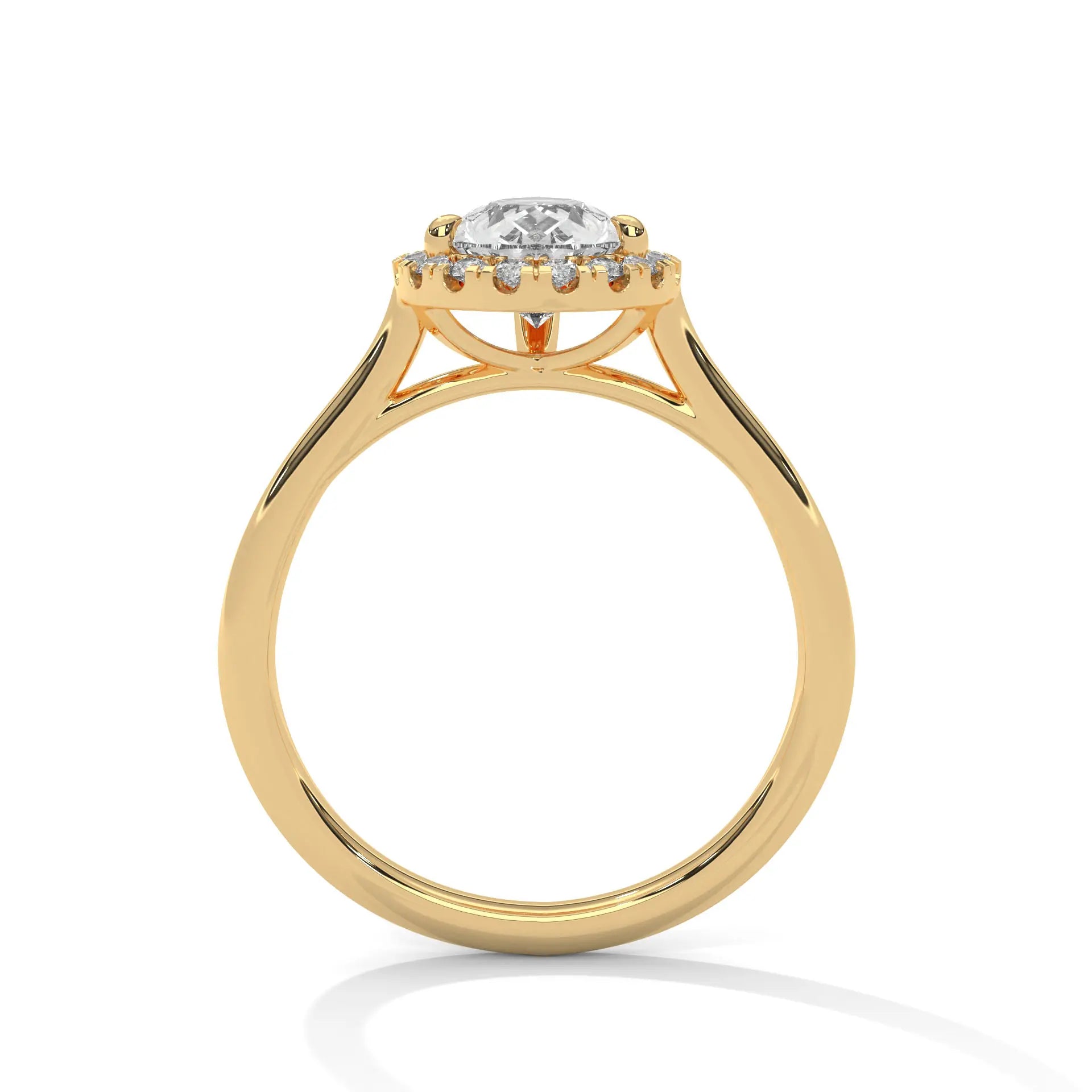 MJBS28 - Teardrop Silhouette Solitaire with Shimmering Frame