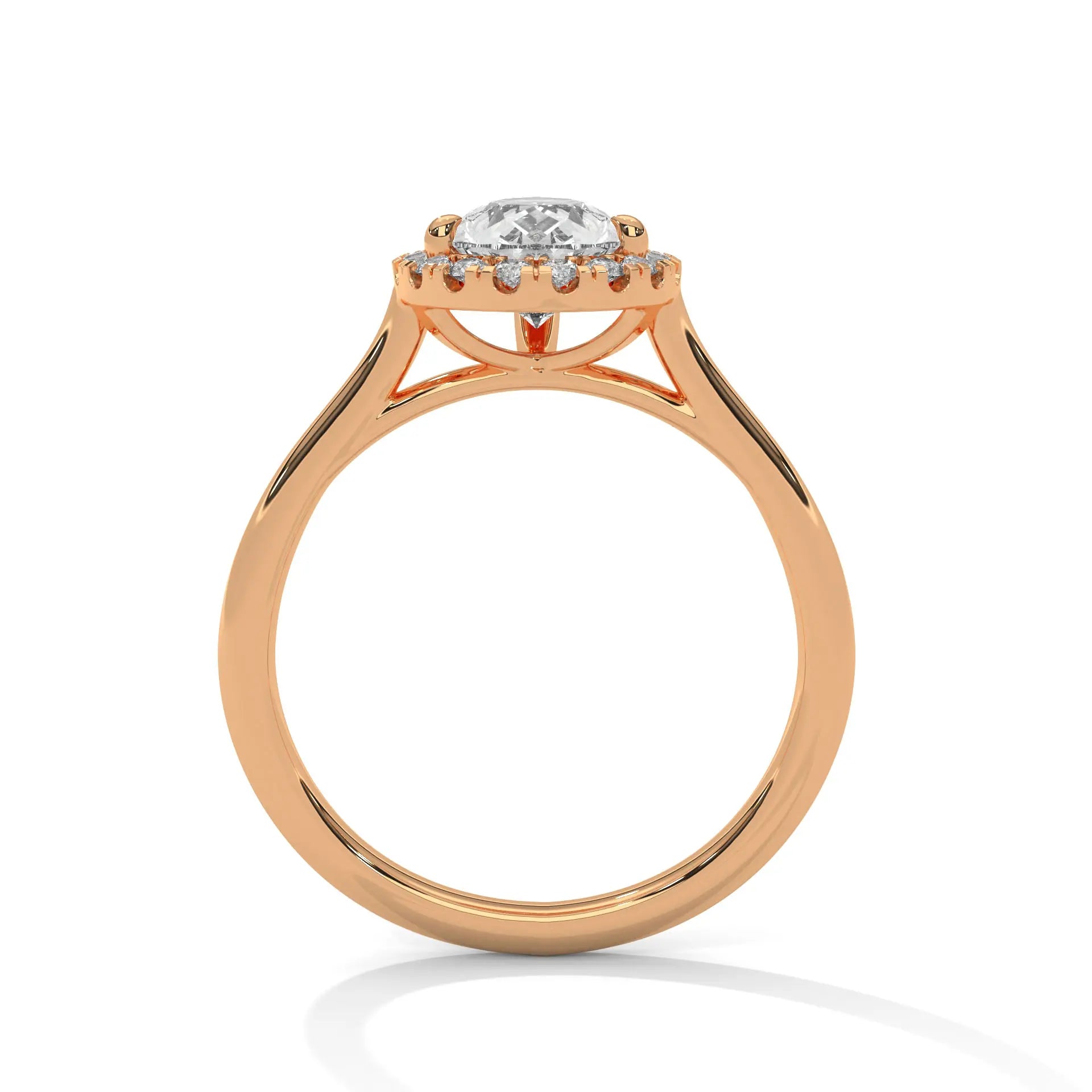 MJBS28 - Teardrop Silhouette Solitaire with Shimmering Frame