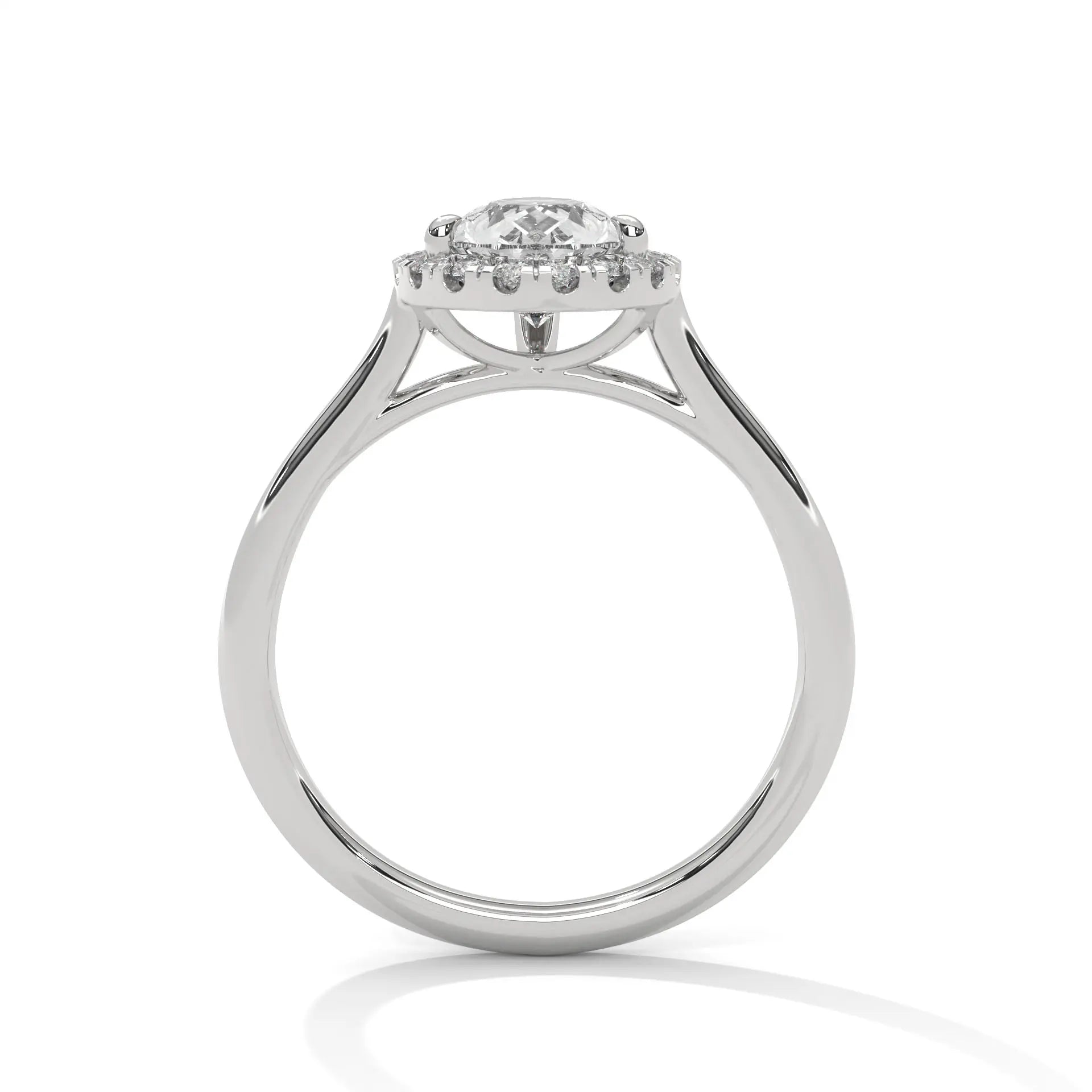 MJBS28 - Teardrop Silhouette Solitaire with Shimmering Frame