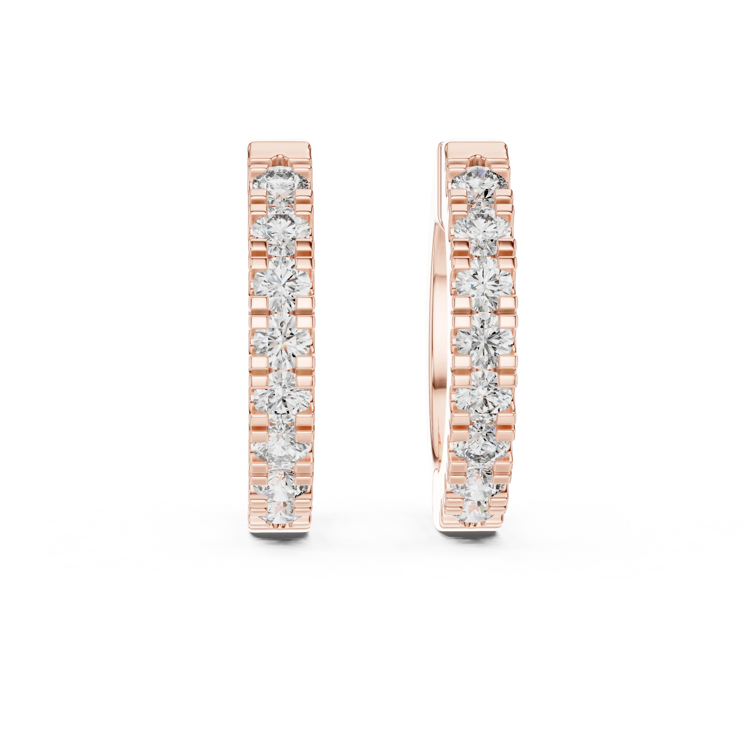 MJER23 - Channel Set Round Stone Huggies