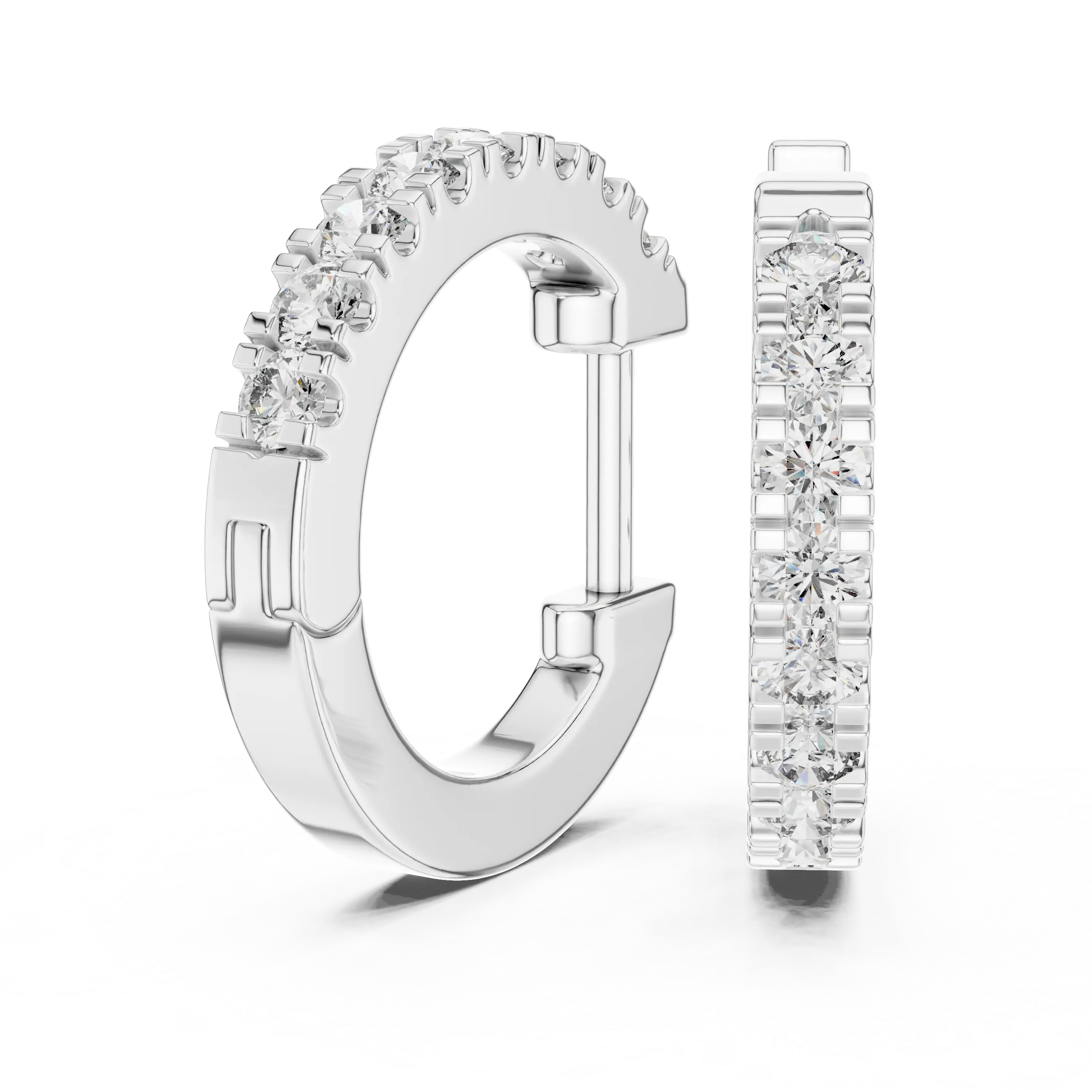MJER23 - Channel Set Round Stone Huggies