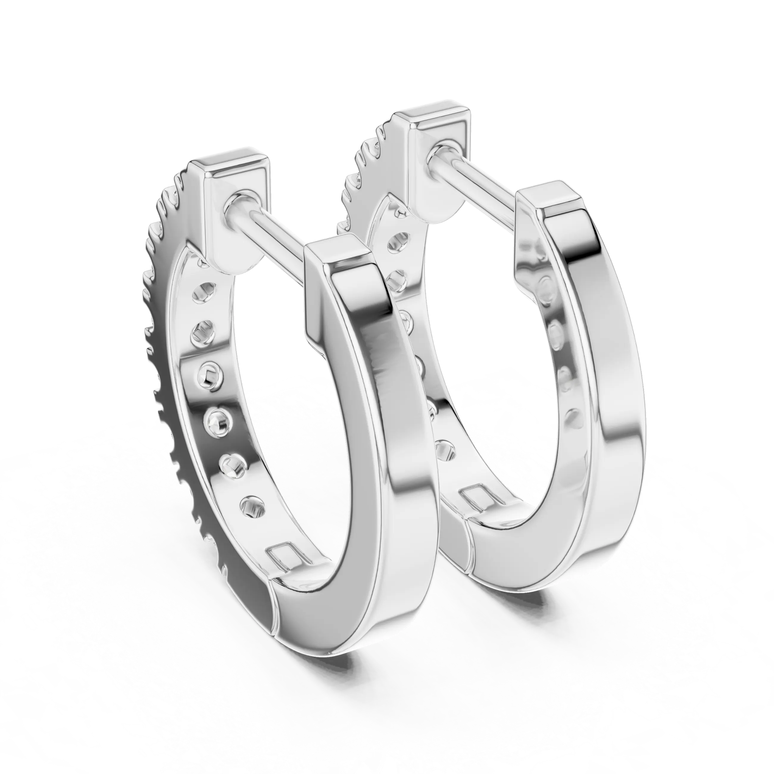 MJER23 - Channel Set Round Stone Huggies