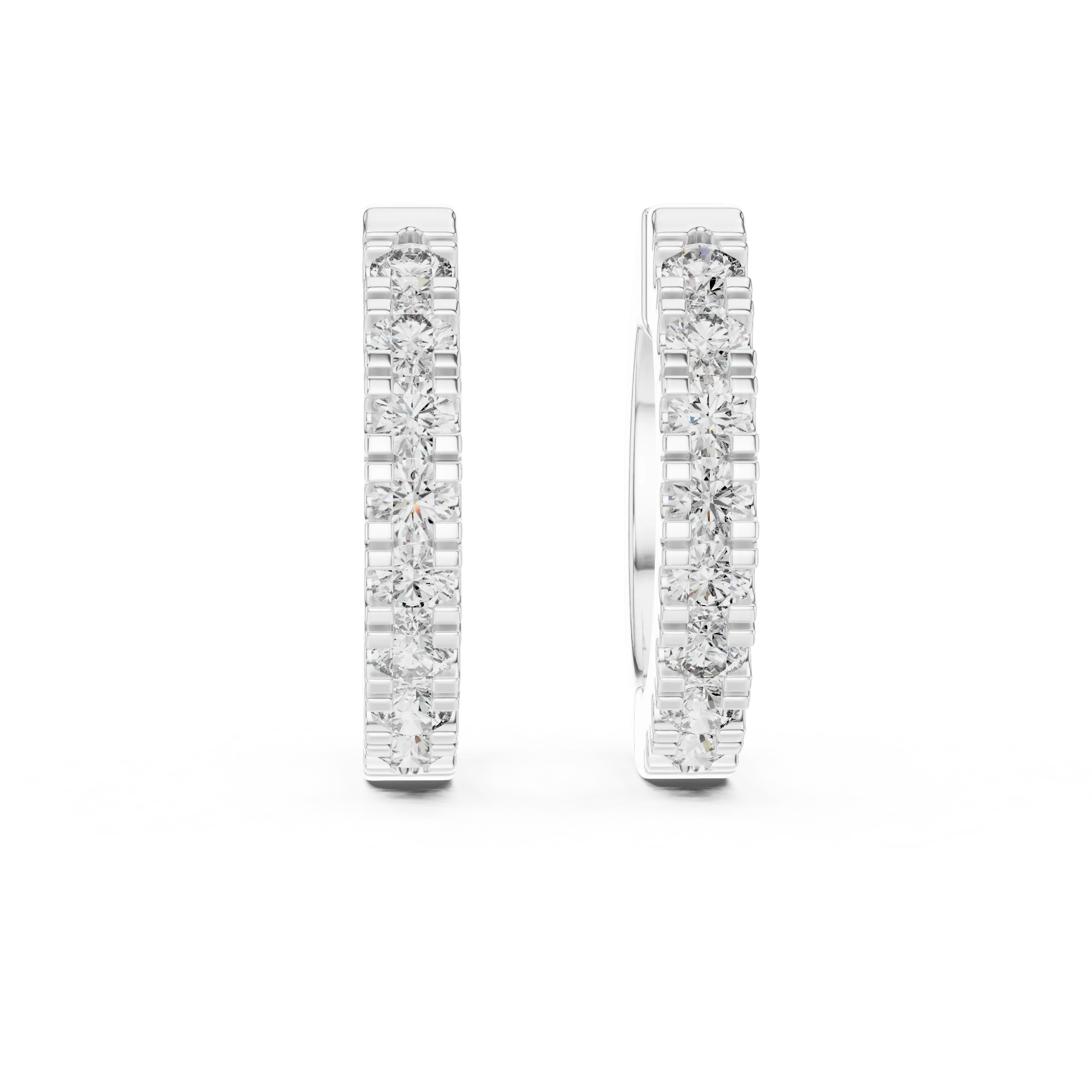MJER23 - Channel Set Round Stone Huggies