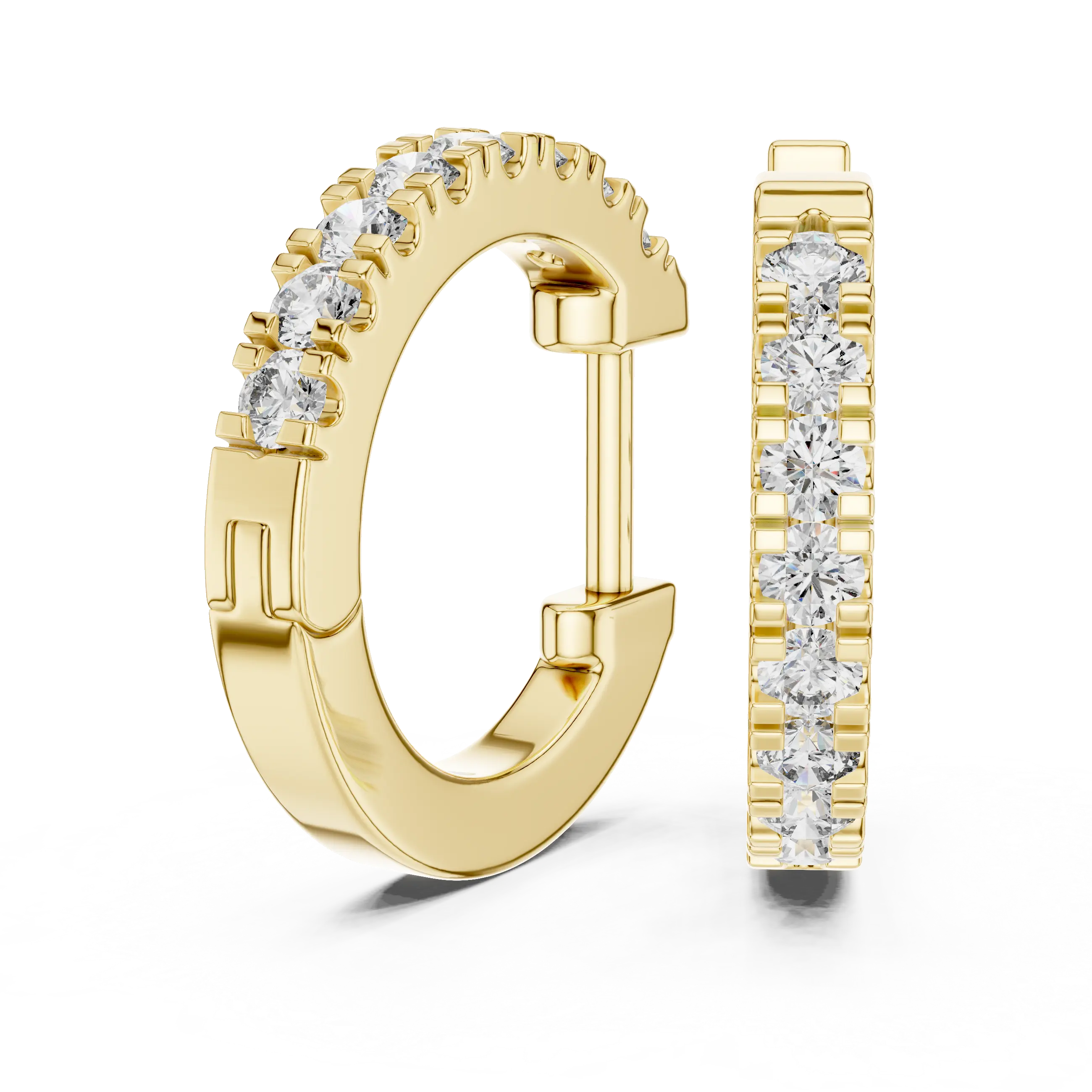 MJER23 - Channel Set Round Stone Huggies