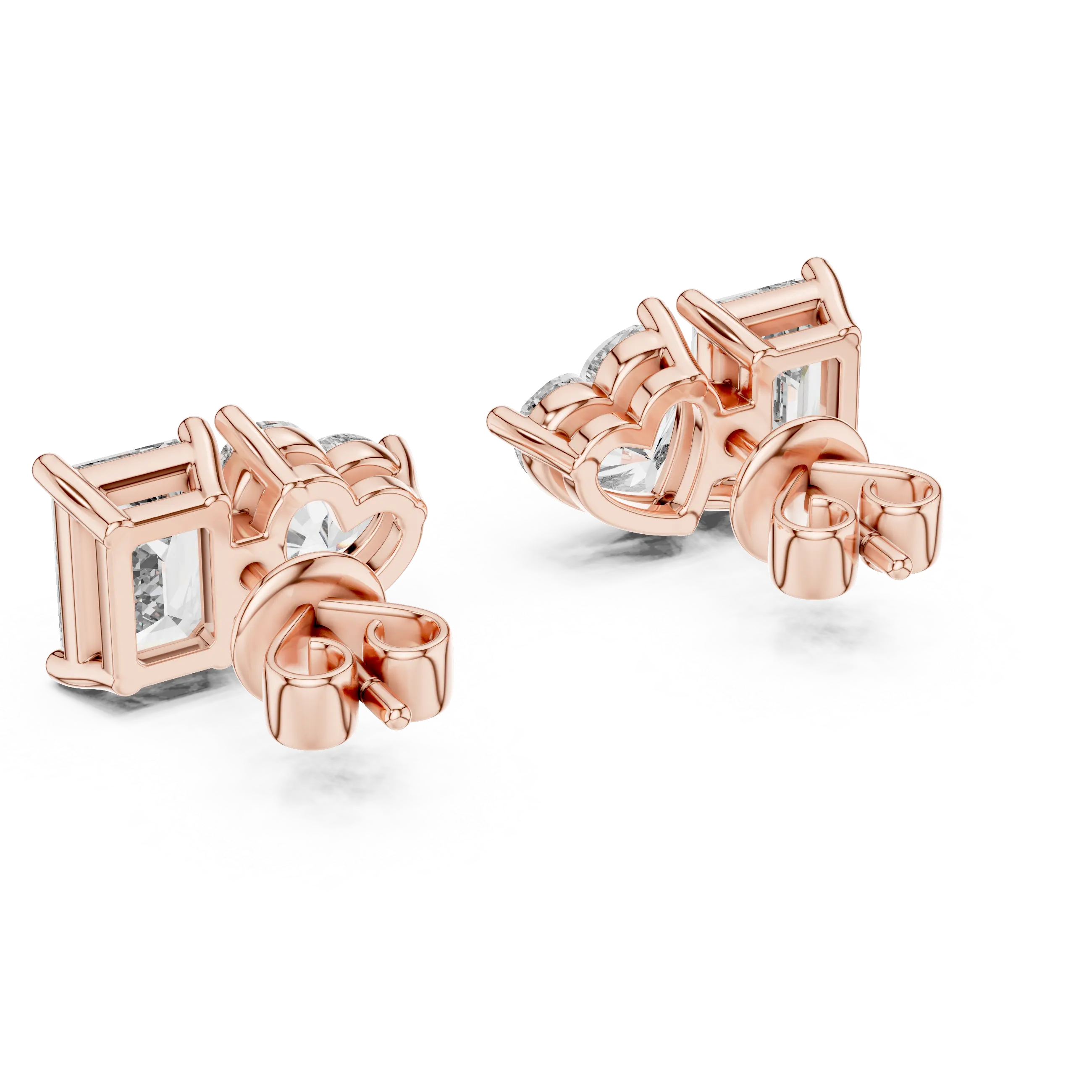 MJER16 - Asymmetric Two Gem Step Cut Earrings