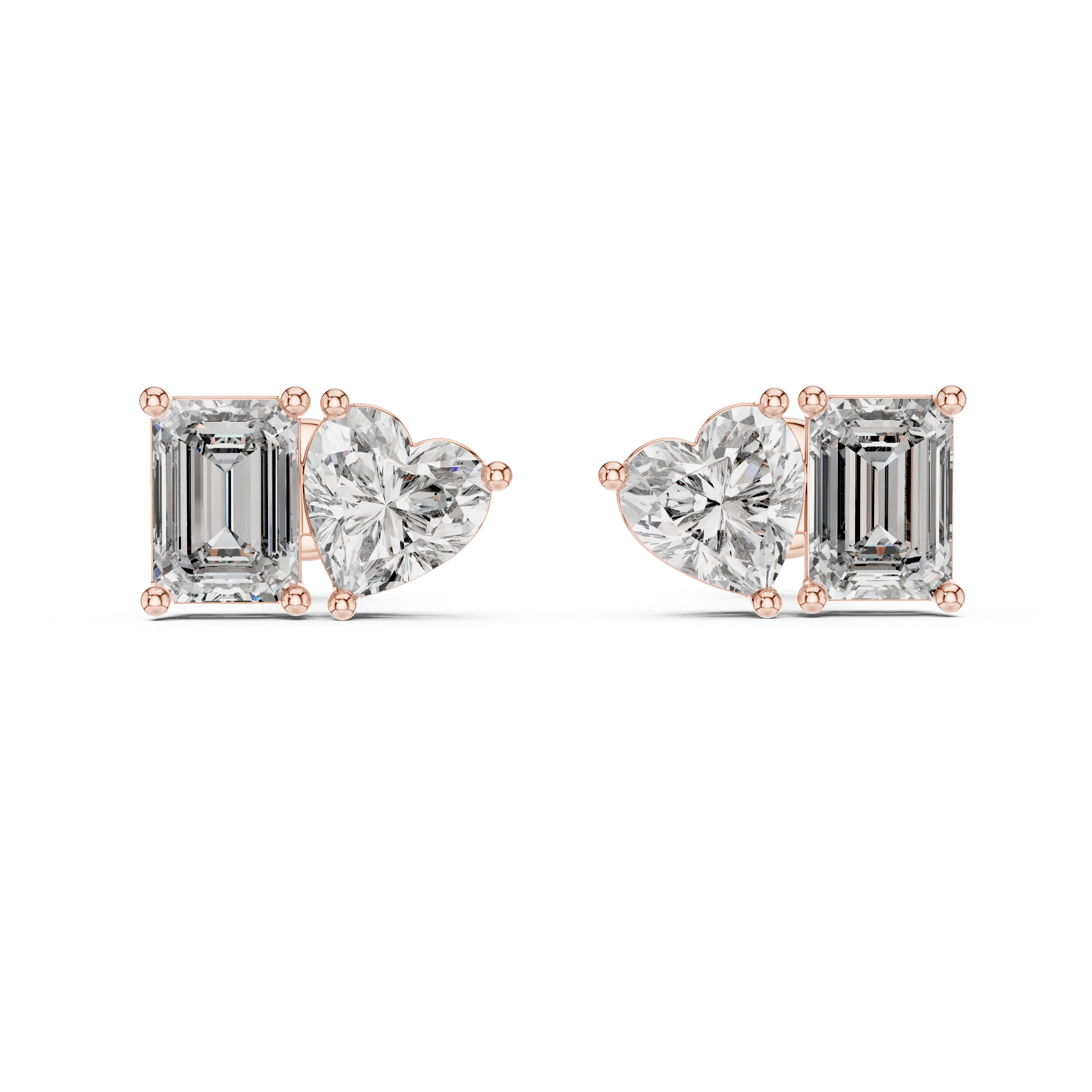 MJER16 - Asymmetric Two Gem Step Cut Earrings