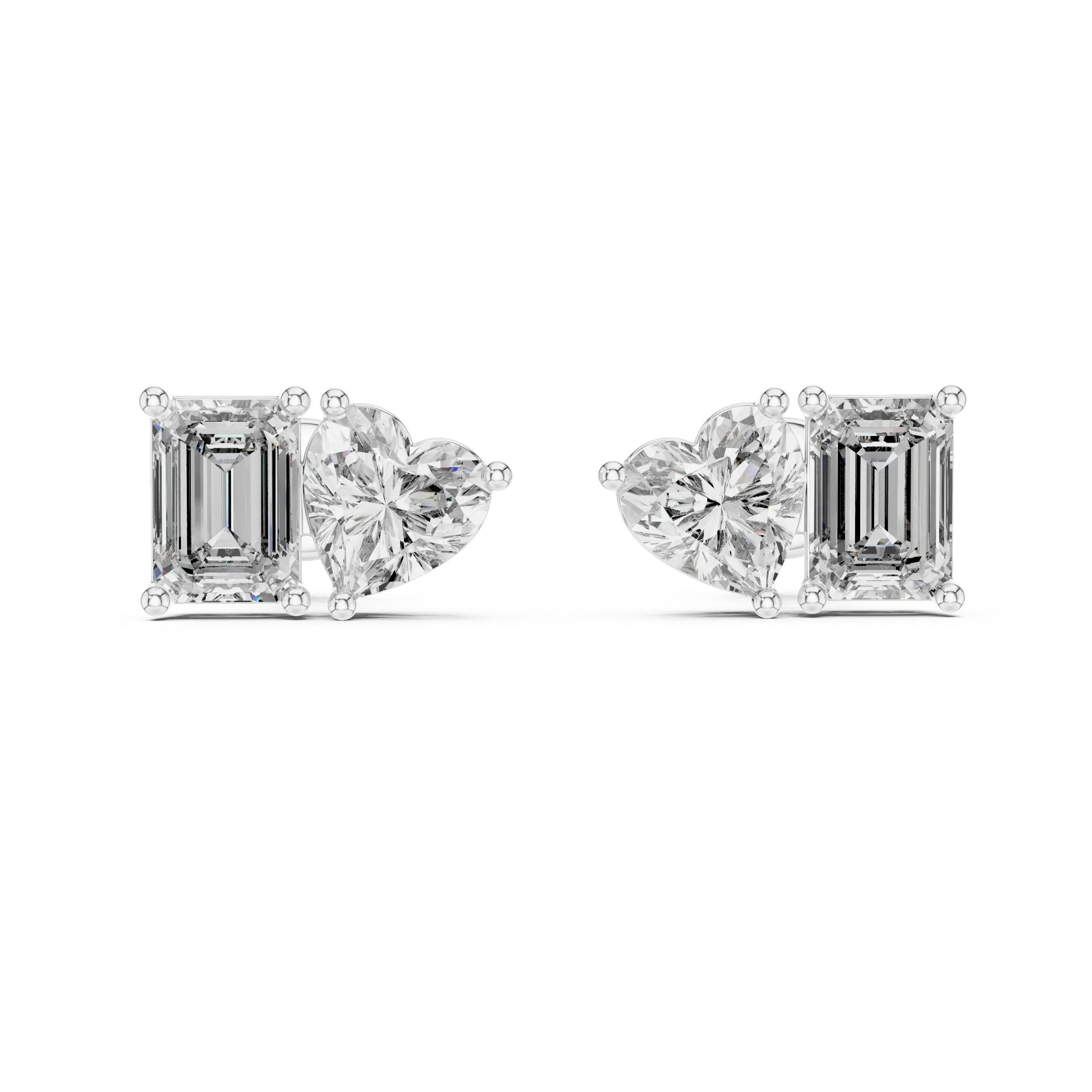 MJER16 - Asymmetric Two Gem Step Cut Earrings