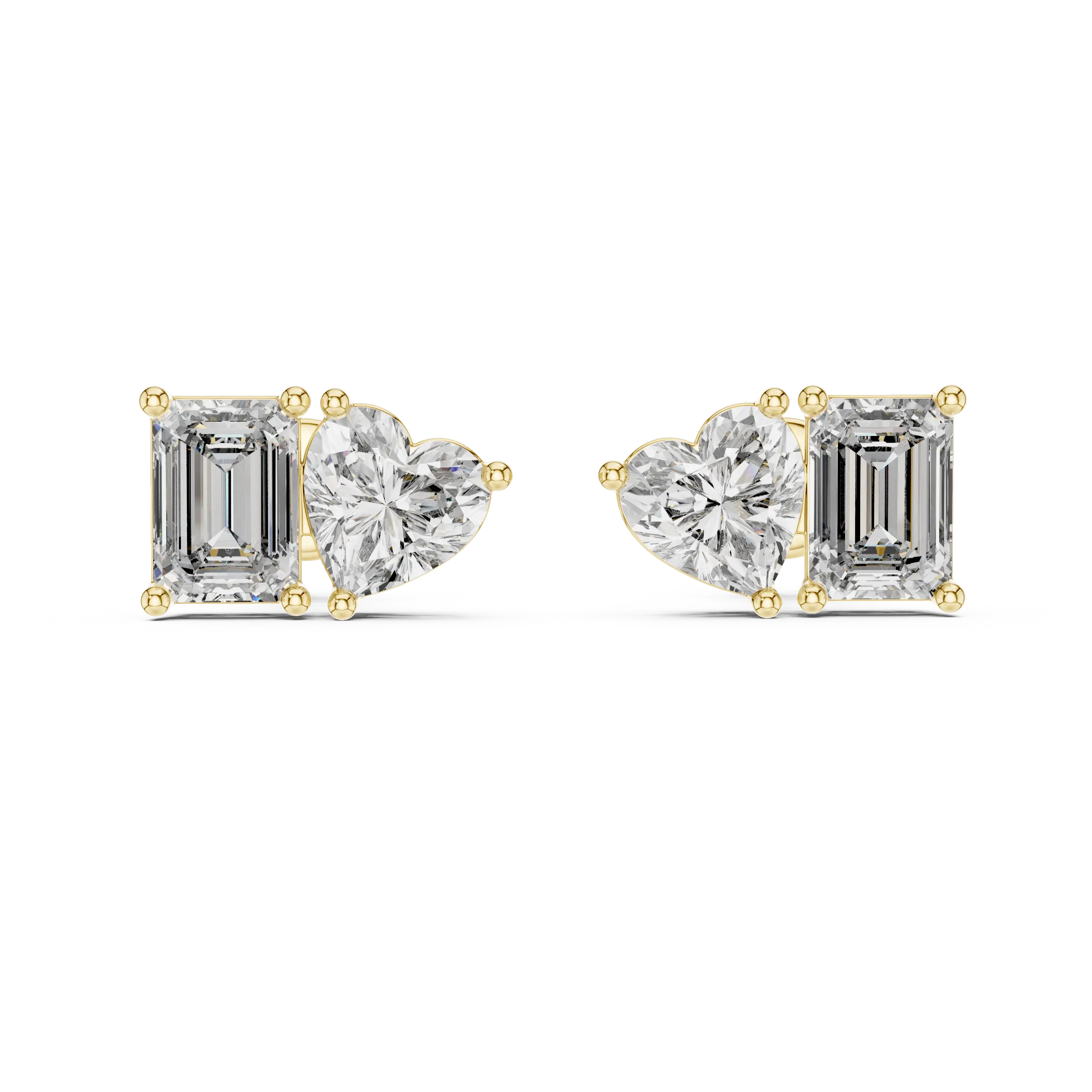 MJER16 - Asymmetric Two Gem Step Cut Earrings
