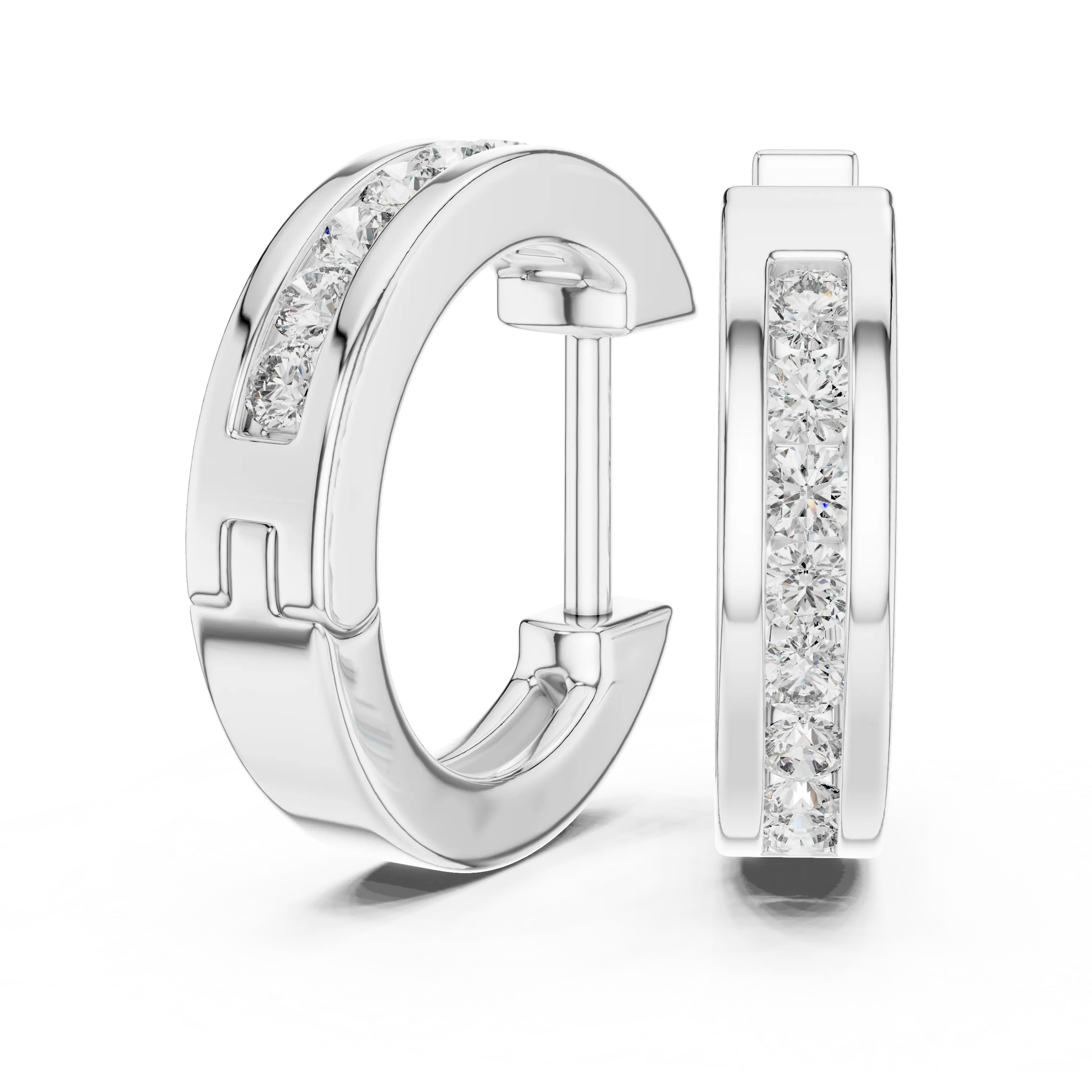 MJER24 - Flush Channel Inset Huggie Hoops