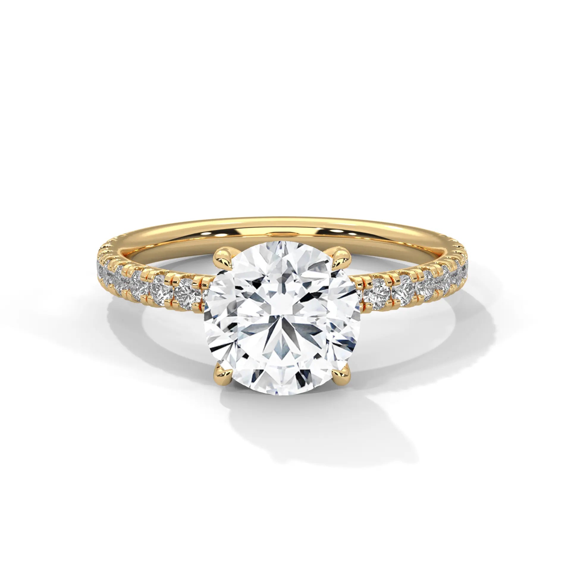 MJBS32 - Elegant Four-Prong Round Cut Accent Ring