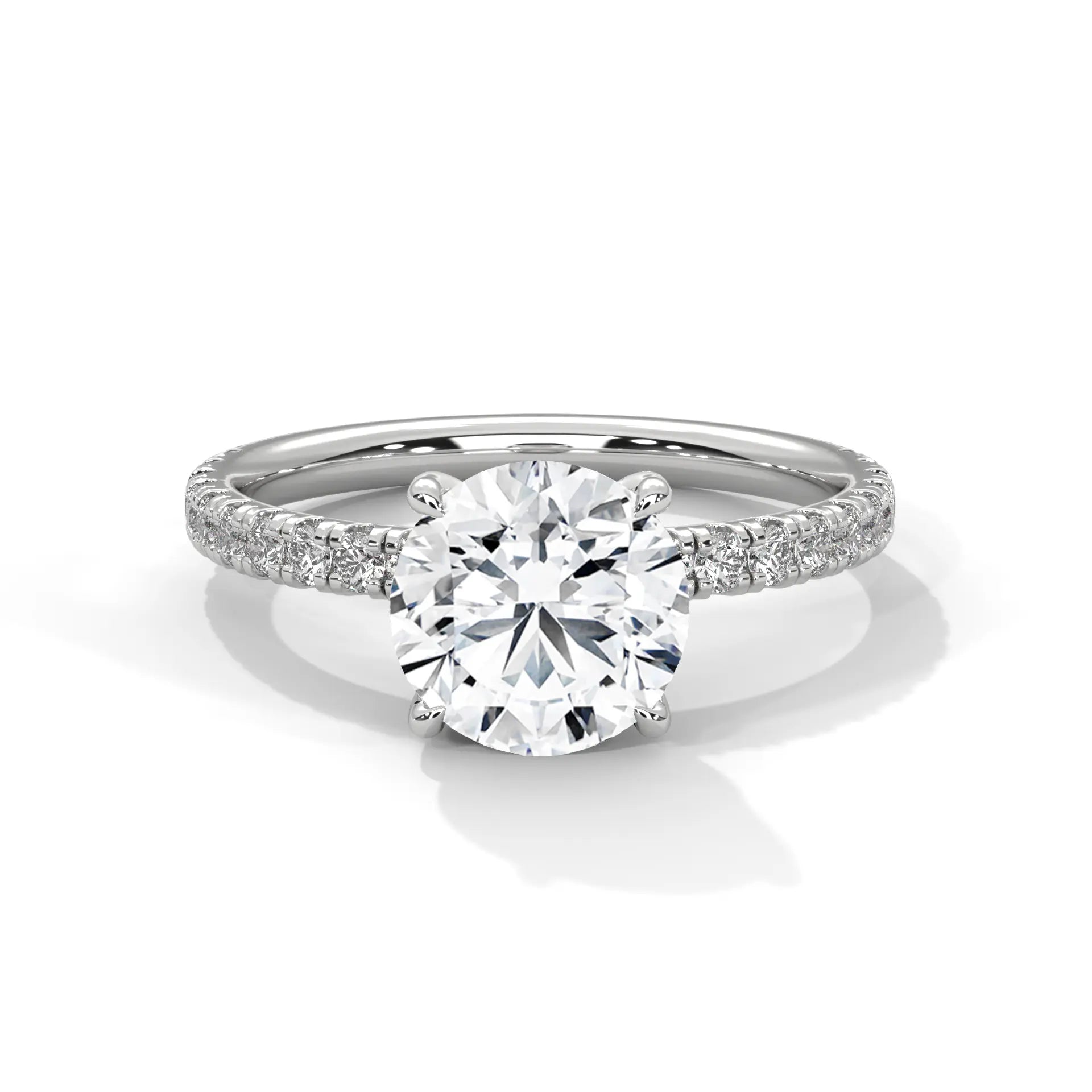 MJBS32 - Elegant Four-Prong Round Cut Accent Ring