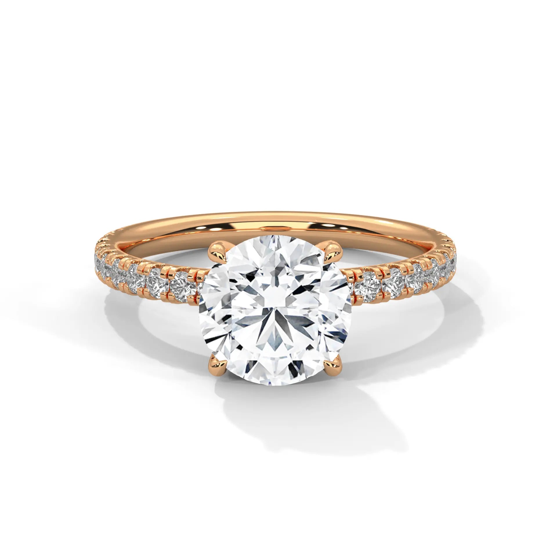 MJBS32 - Elegant Four-Prong Round Cut Accent Ring