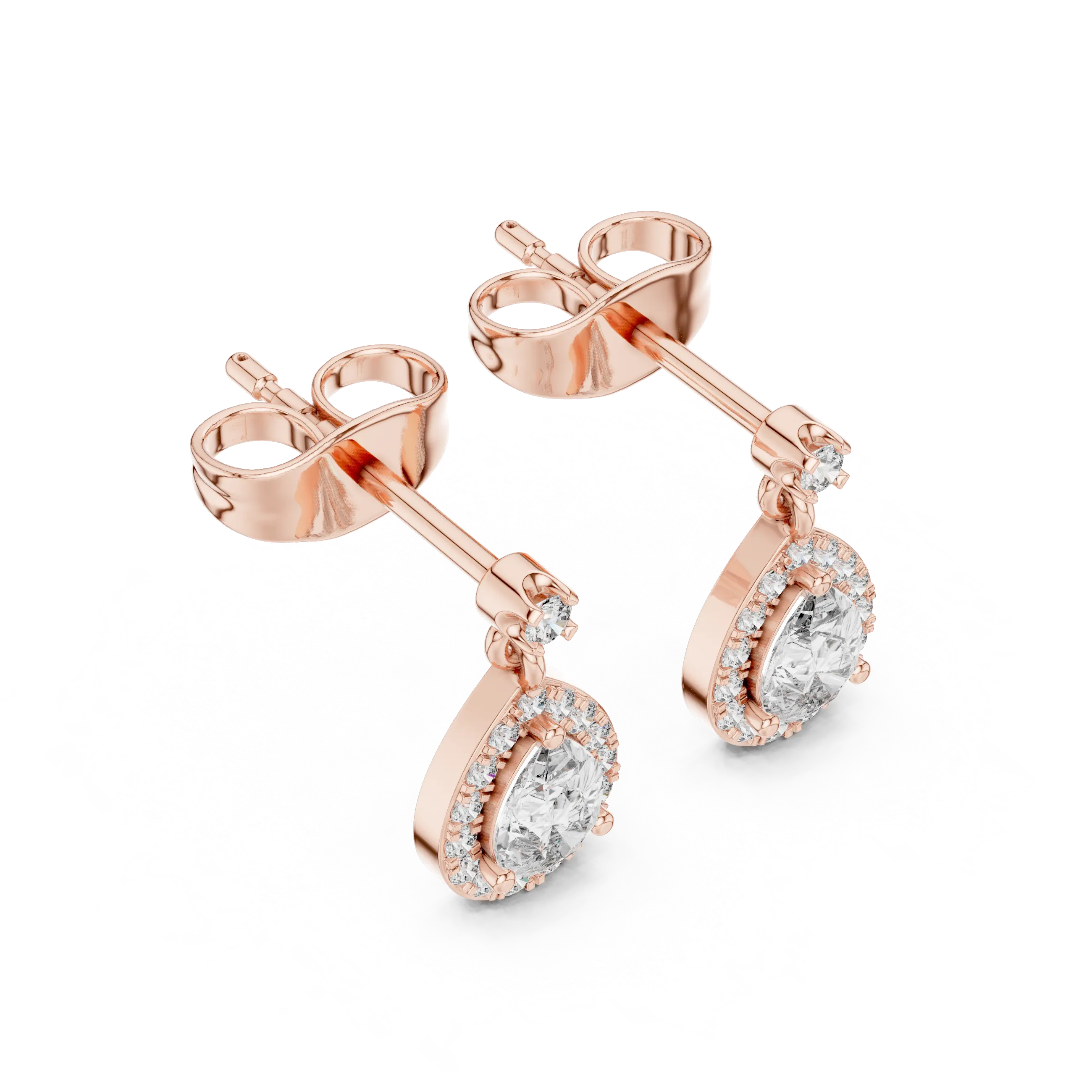 MJER48 - Suspended Teardrop Halo Drop Earrings