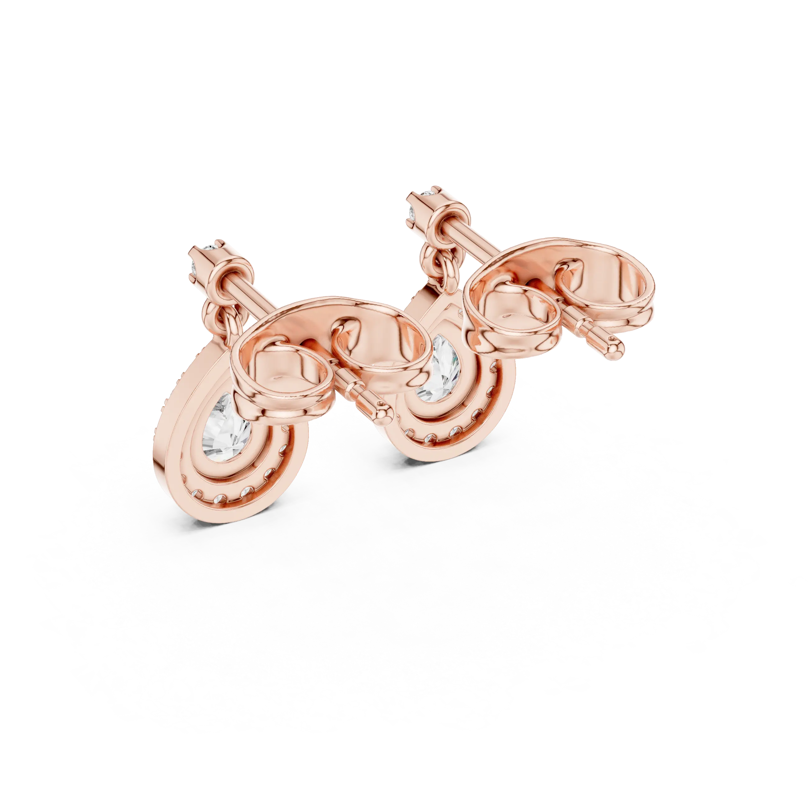 MJER48 - Suspended Teardrop Halo Drop Earrings
